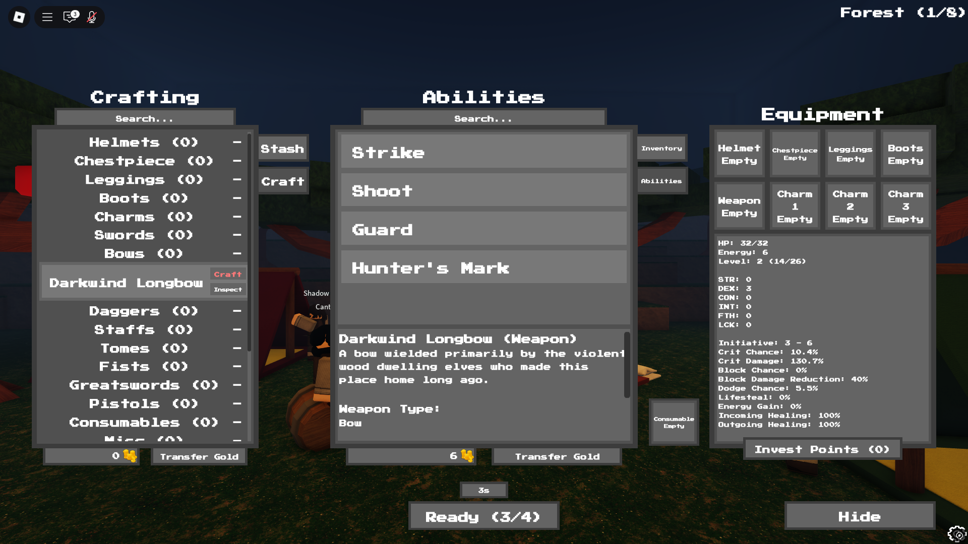 Crafting Weapons (Image via Roblox Corporation)
