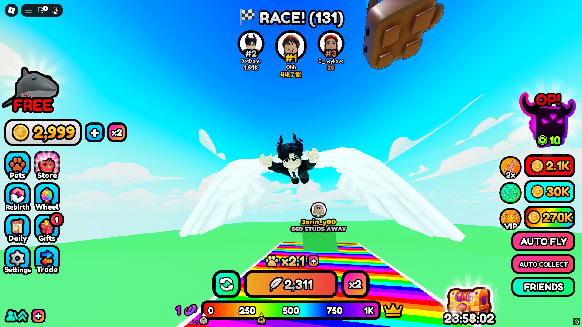 Flying Wings Race Simulator (Image via Roblox Corporation)