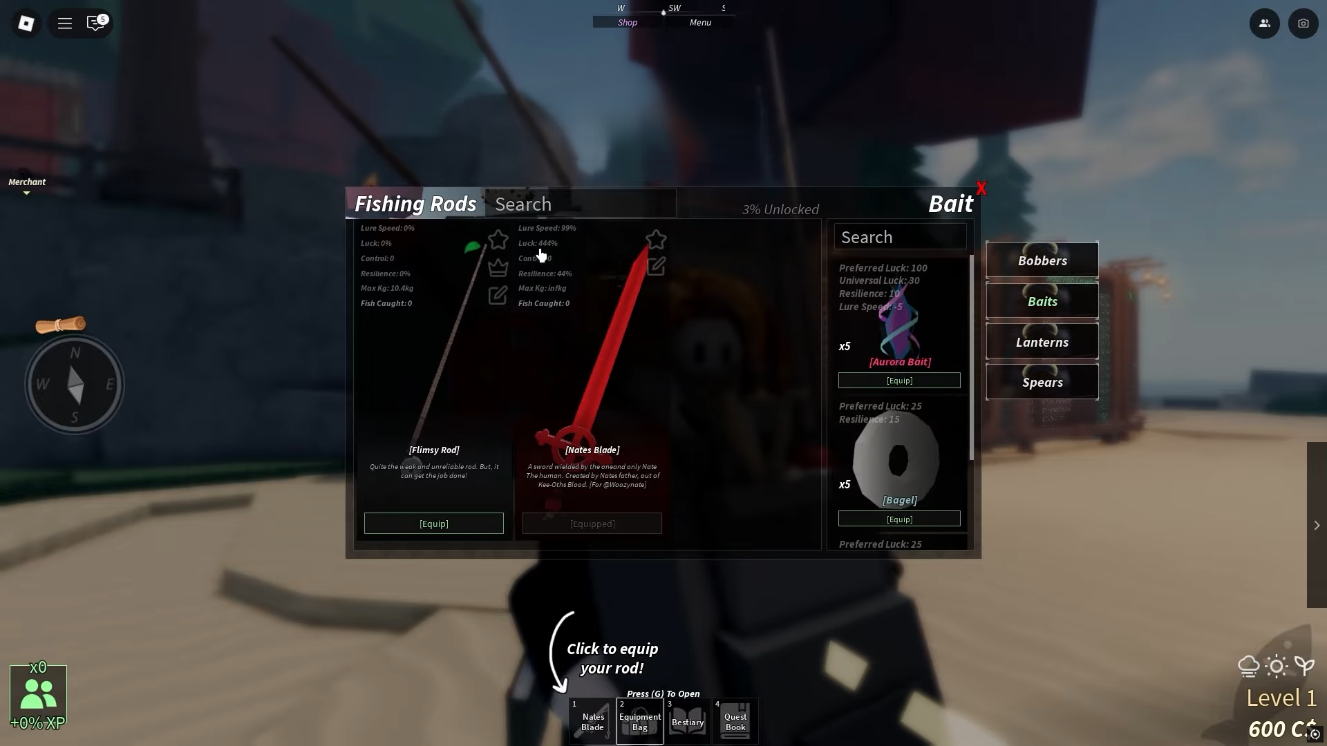 Nates Blade Rod in Fisch (Image via Roblox Corporation)