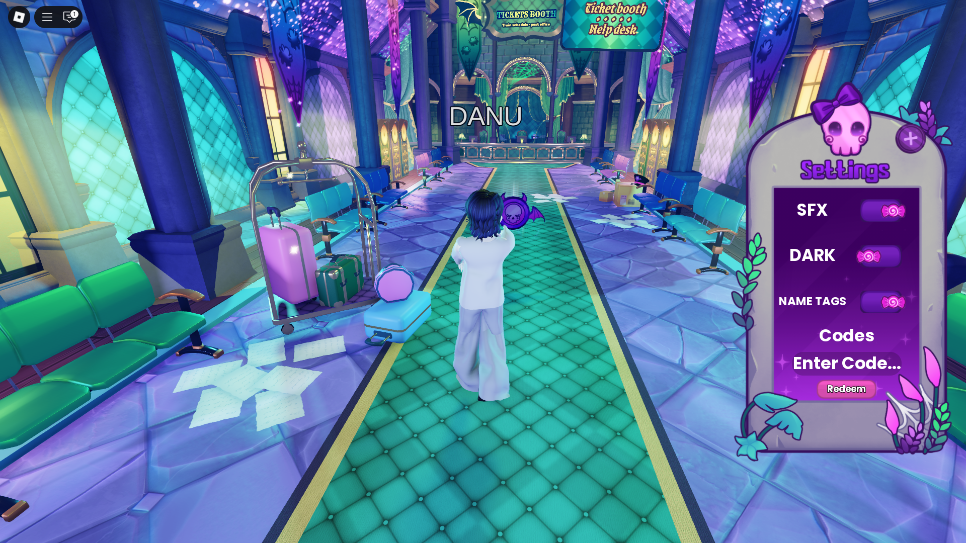 Redeeming codes (Image via Roblox Corporation)