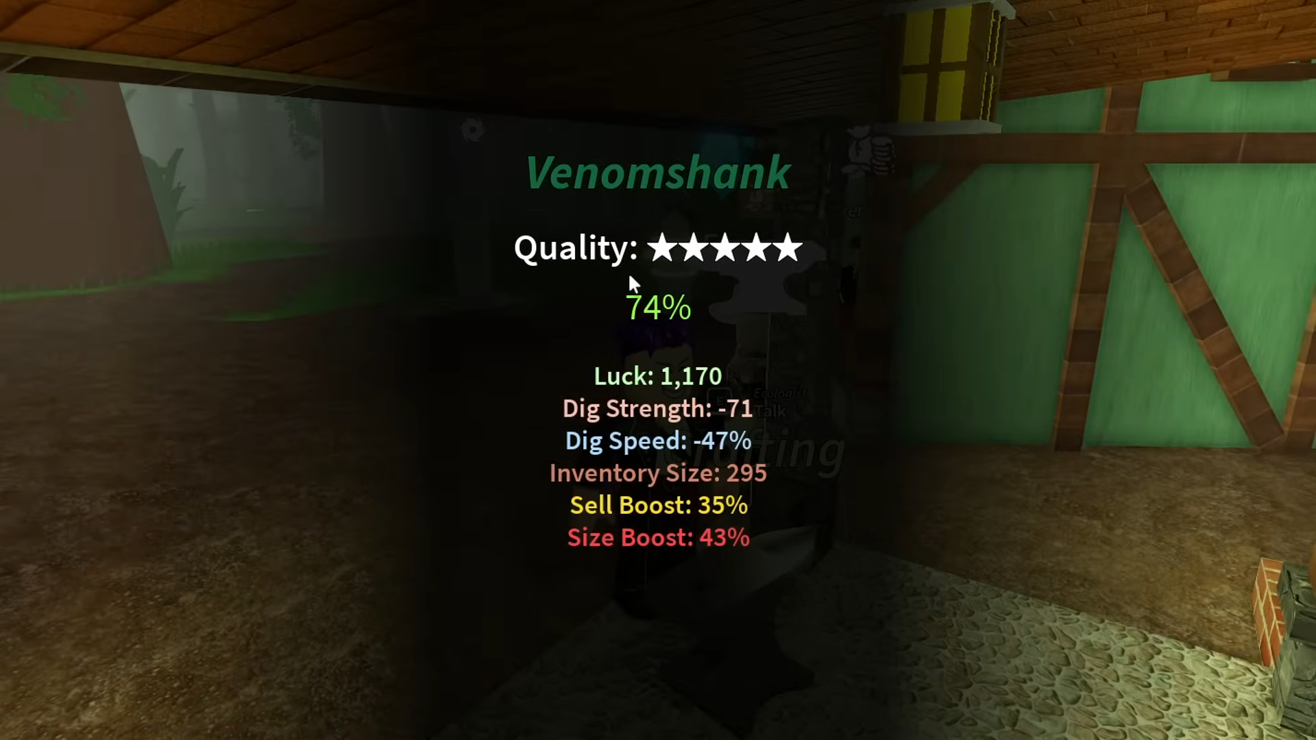 Venomshank in Prospecting (Image via Roblox Corporation)