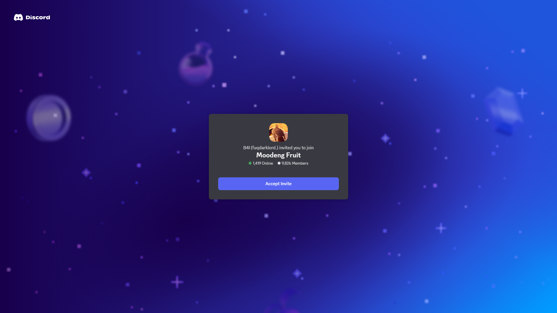 Moodeng Fruit Discord Server Invite (Image via Discord)