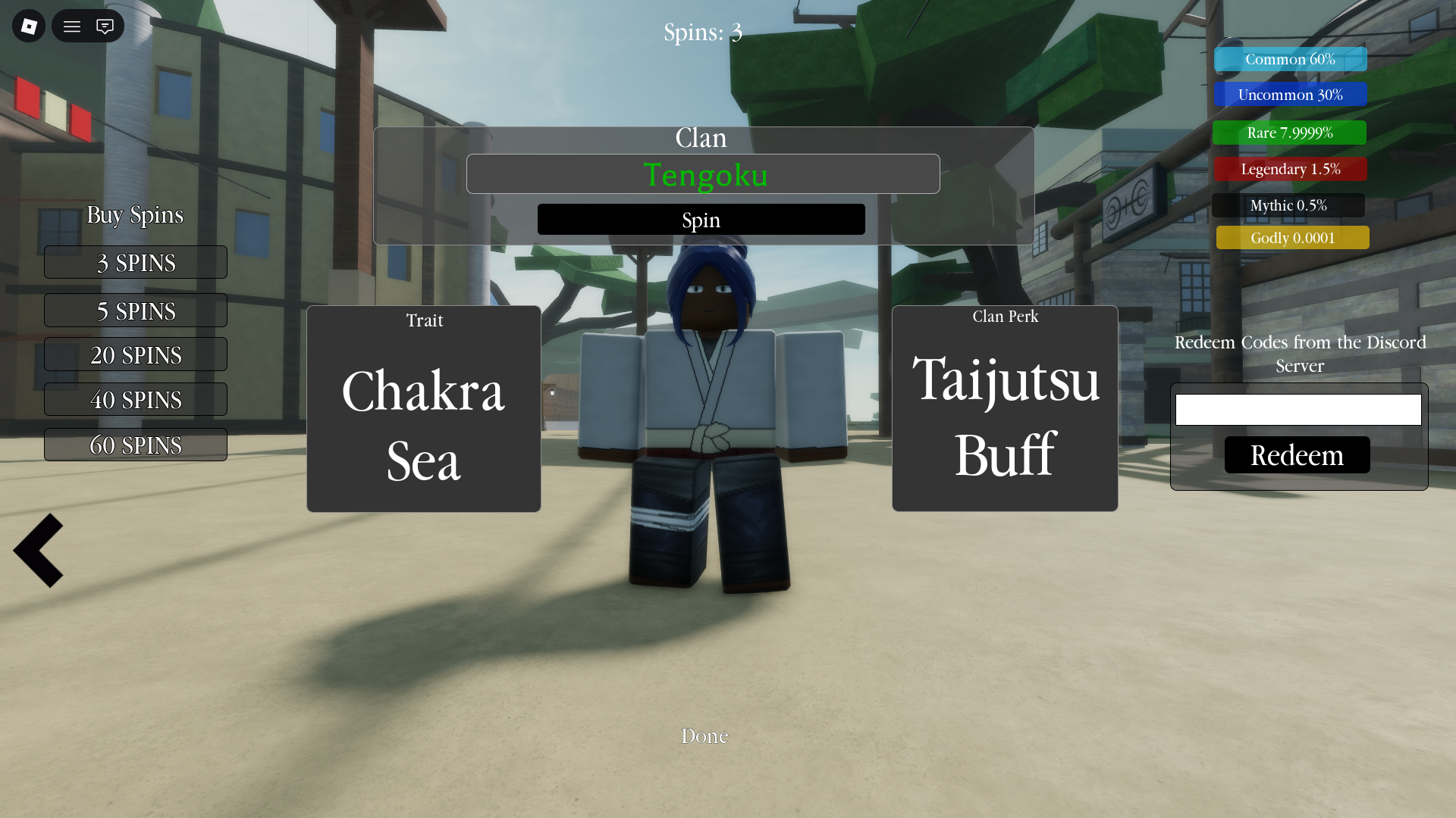 Redeeming codes (Image via Roblox Corporation)