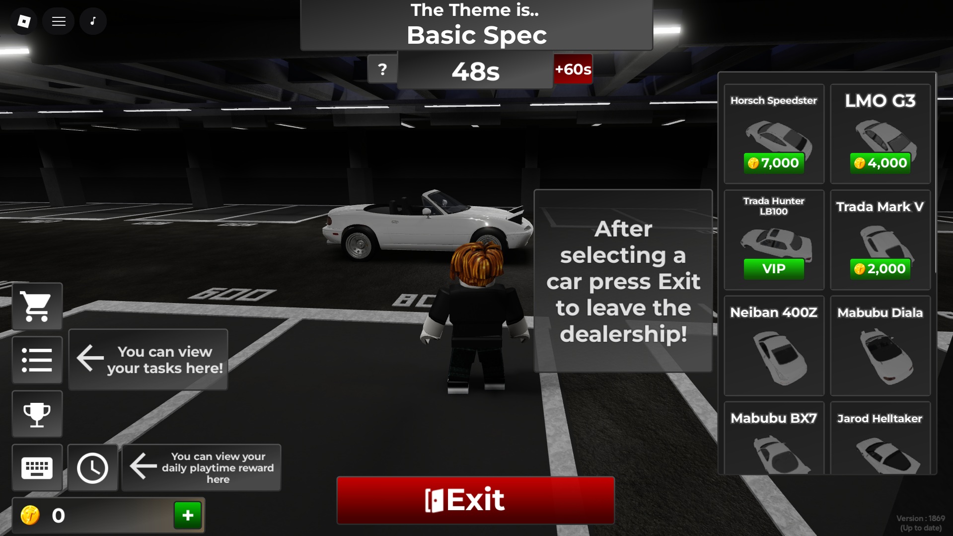 Each car part costs a certain amount of in-game cash