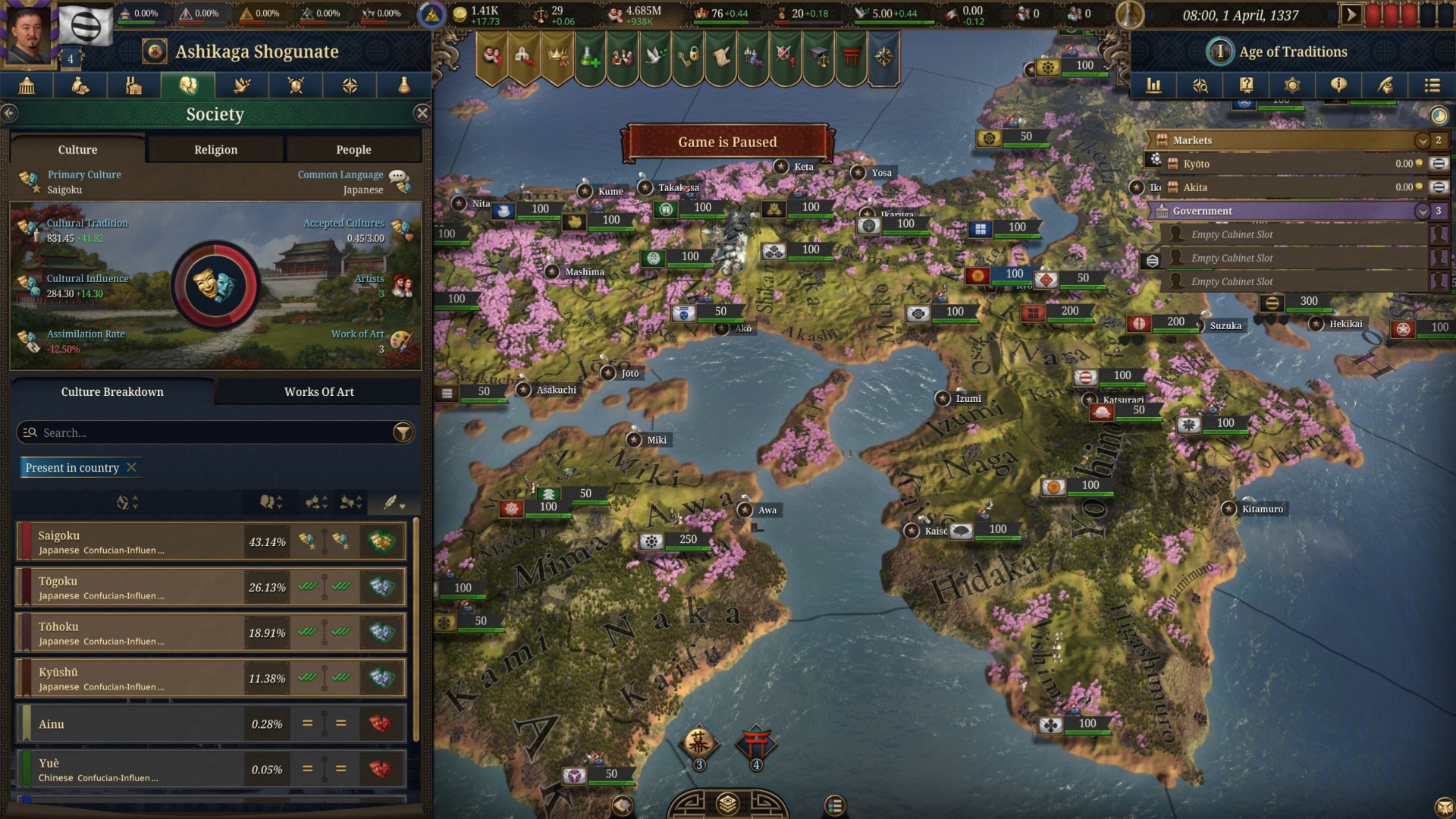 Europa Universalis 5 (EU5) has a lot of formable nations (Image via Paradox Interactive)