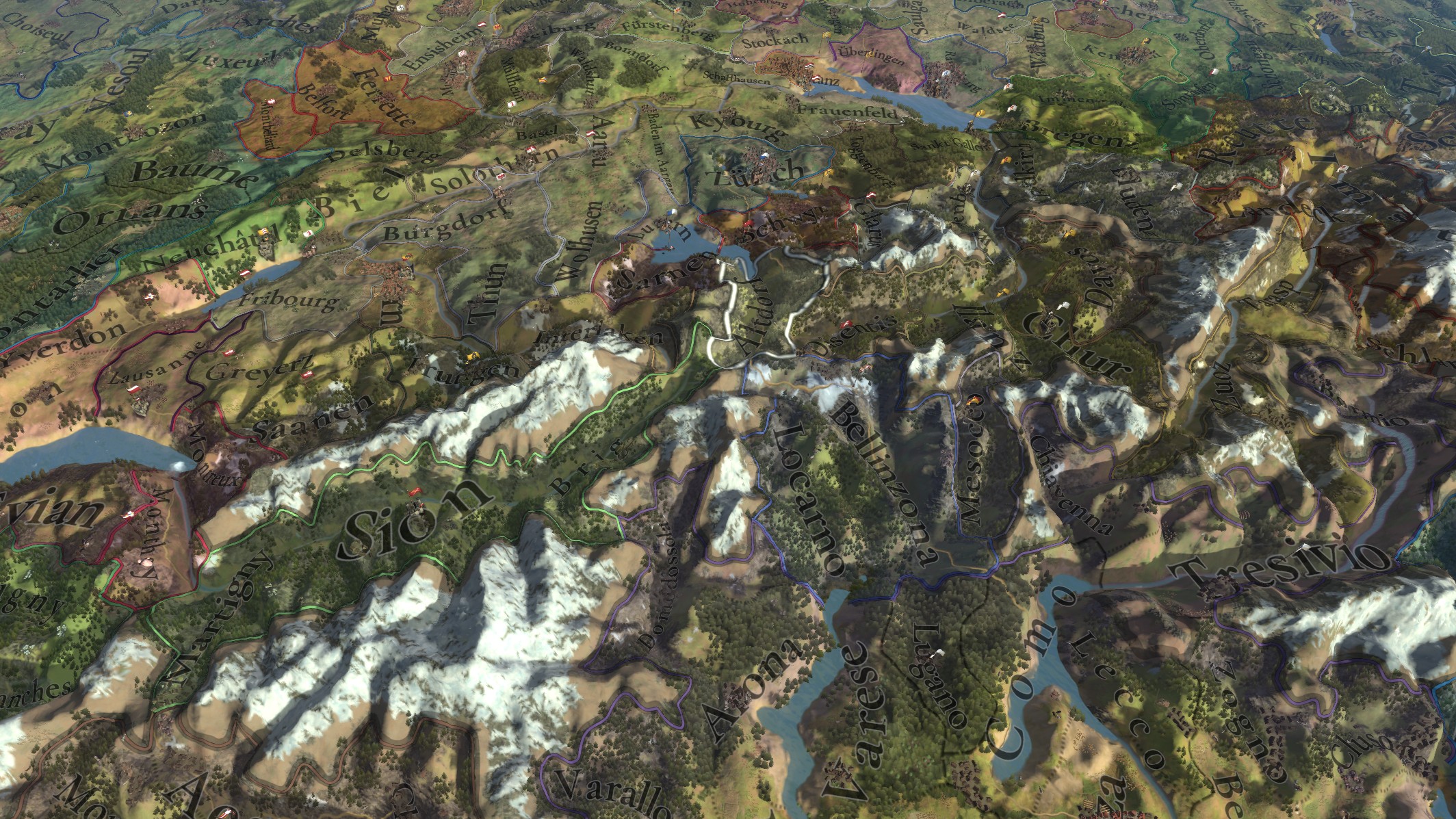 Switzerland in Europa Universalis 5 (Image via Paradox Interactive)