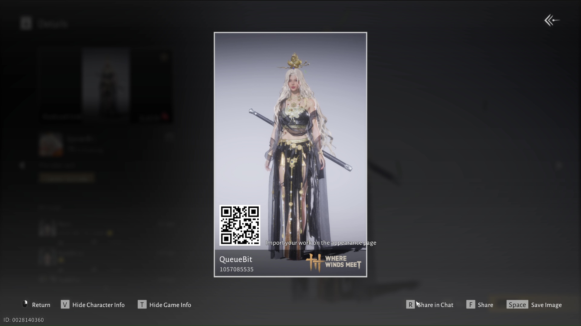 Female character customization code 3 in Where Winds Meet.