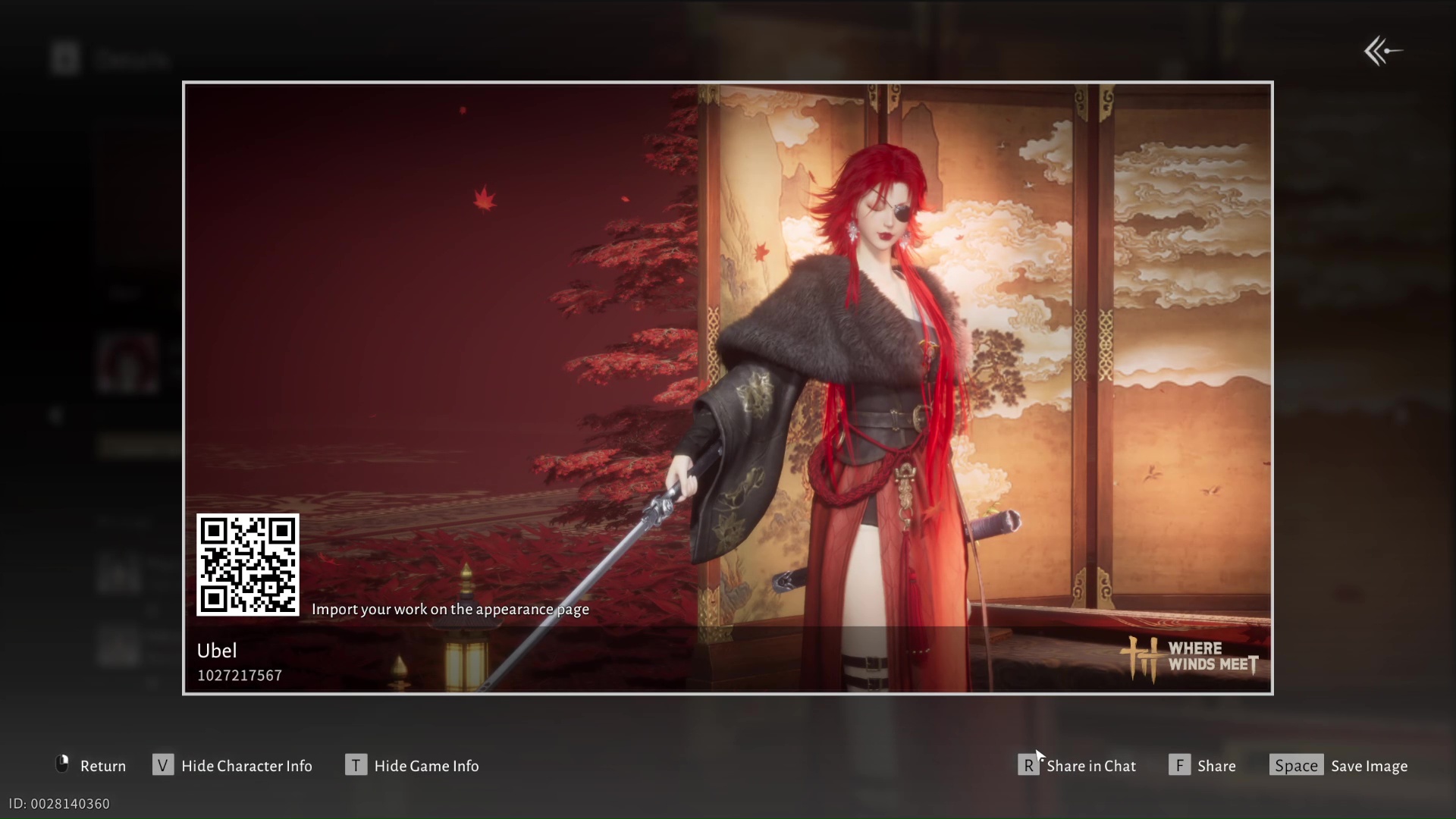 Female character customization code 5 in Where Winds Meet.