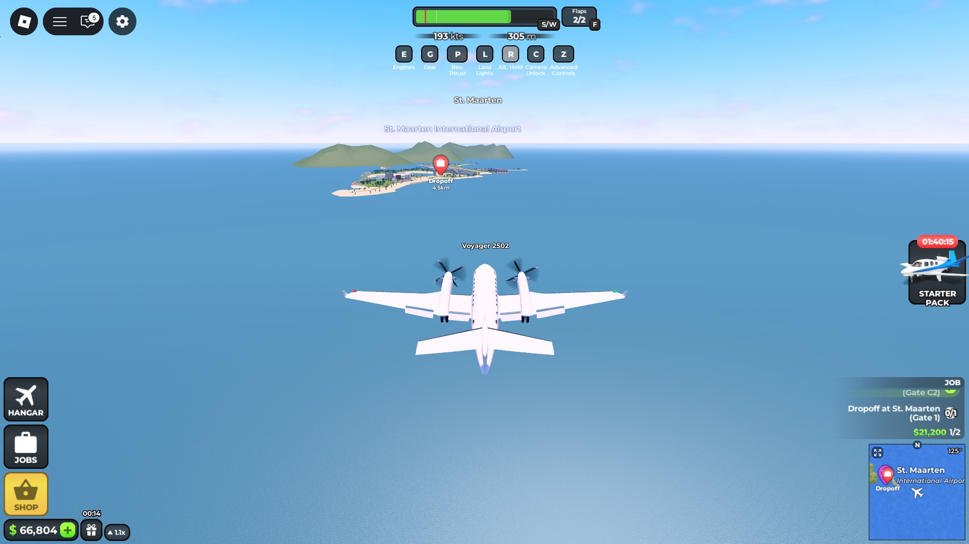 Flying with passengers to complete a job