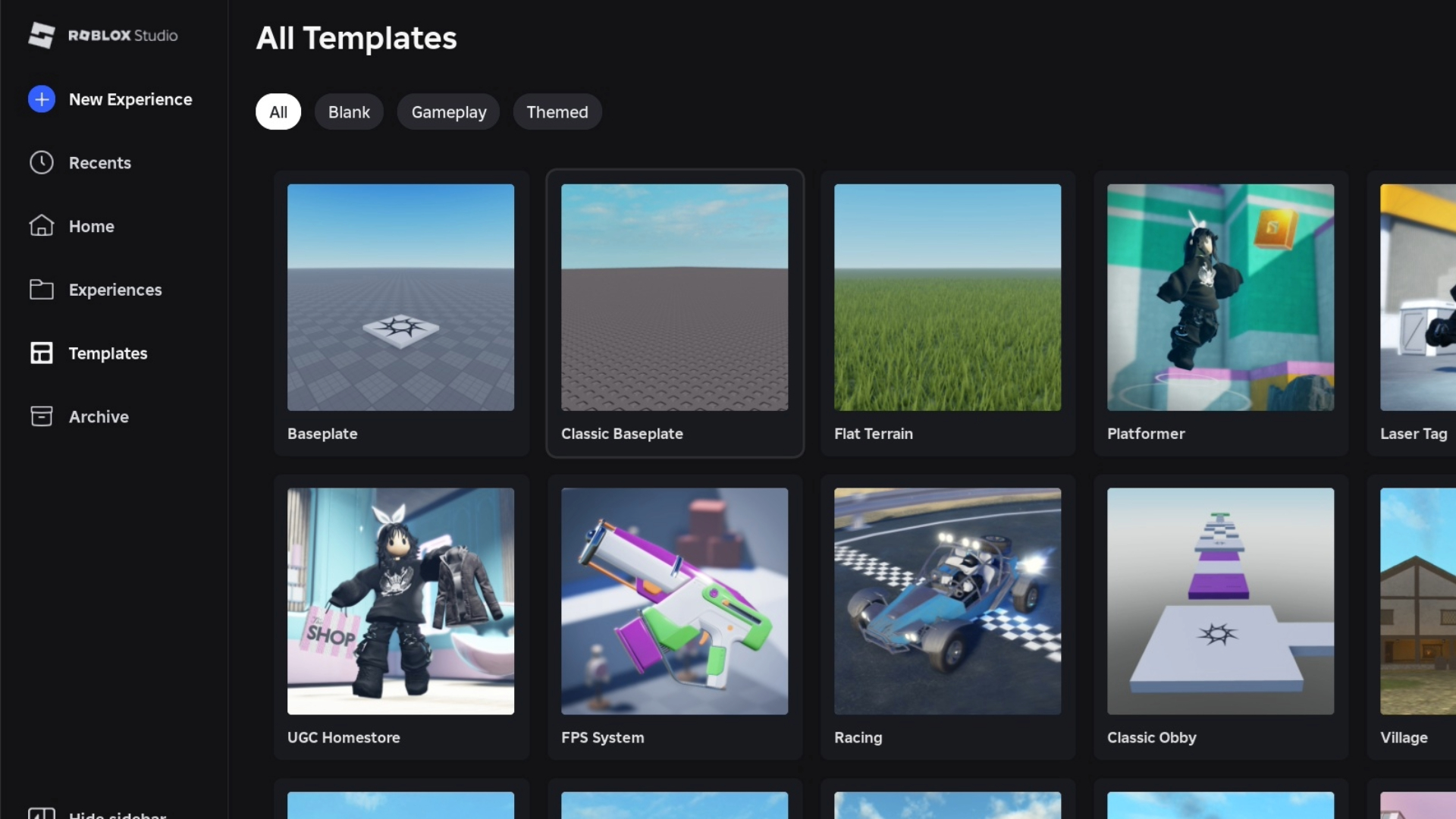 Go through all of the available templates
