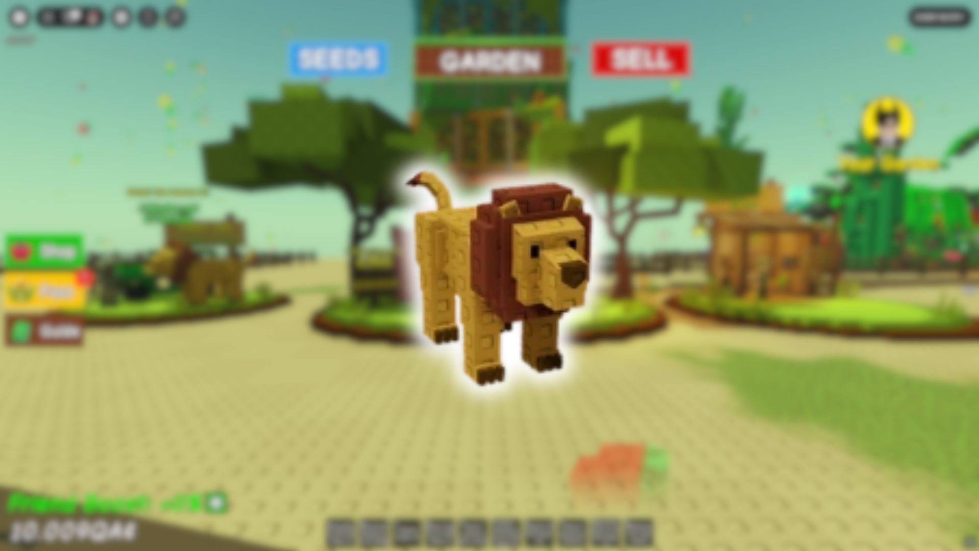 Lion Pet in Grow a Garden (Image via Roblox Corporation)