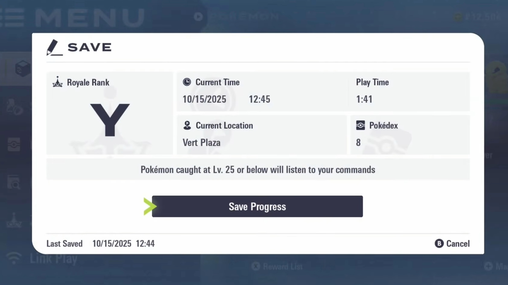 Manually saving your progression
