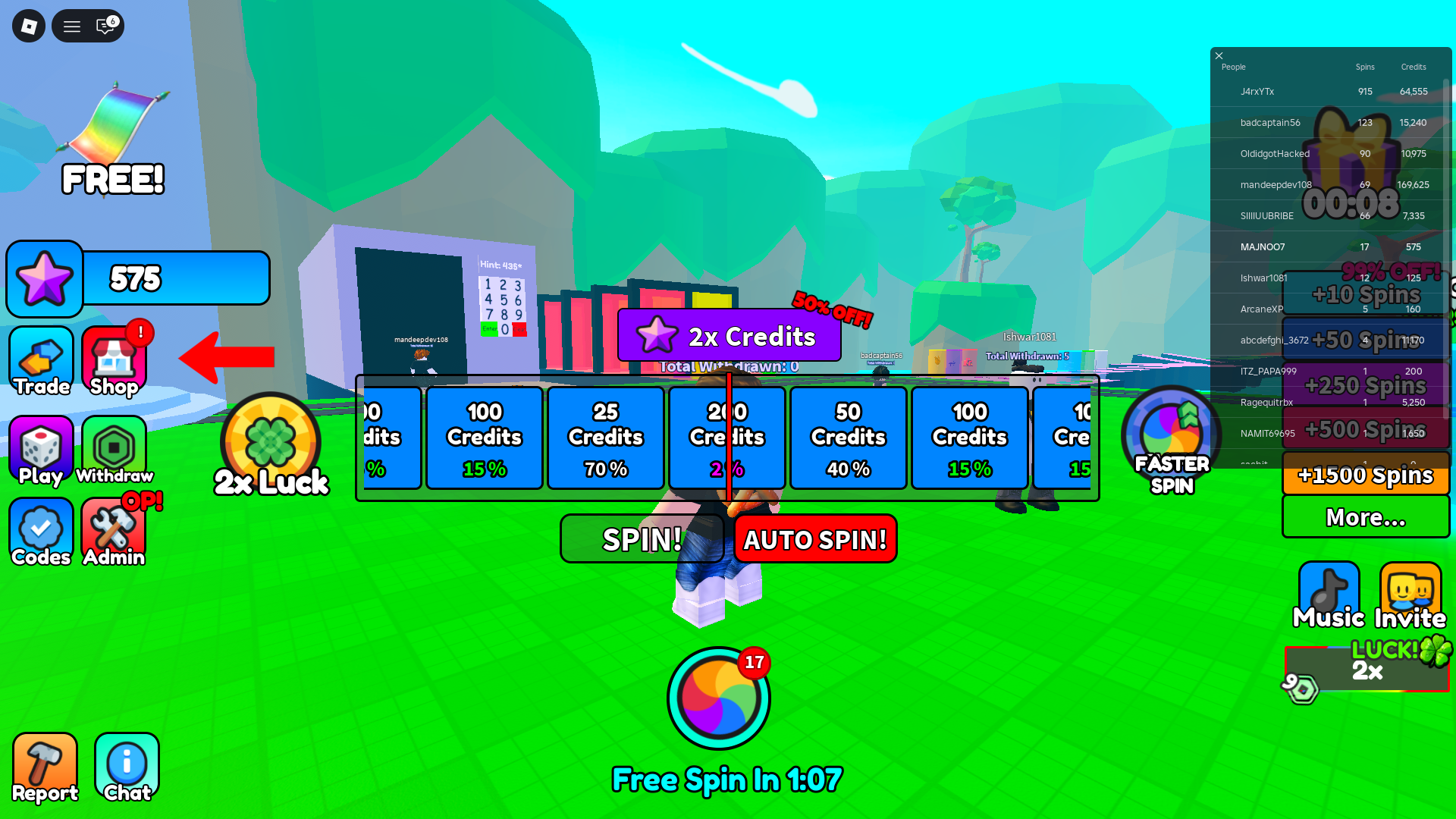 An image from Spin For Free in Roblox