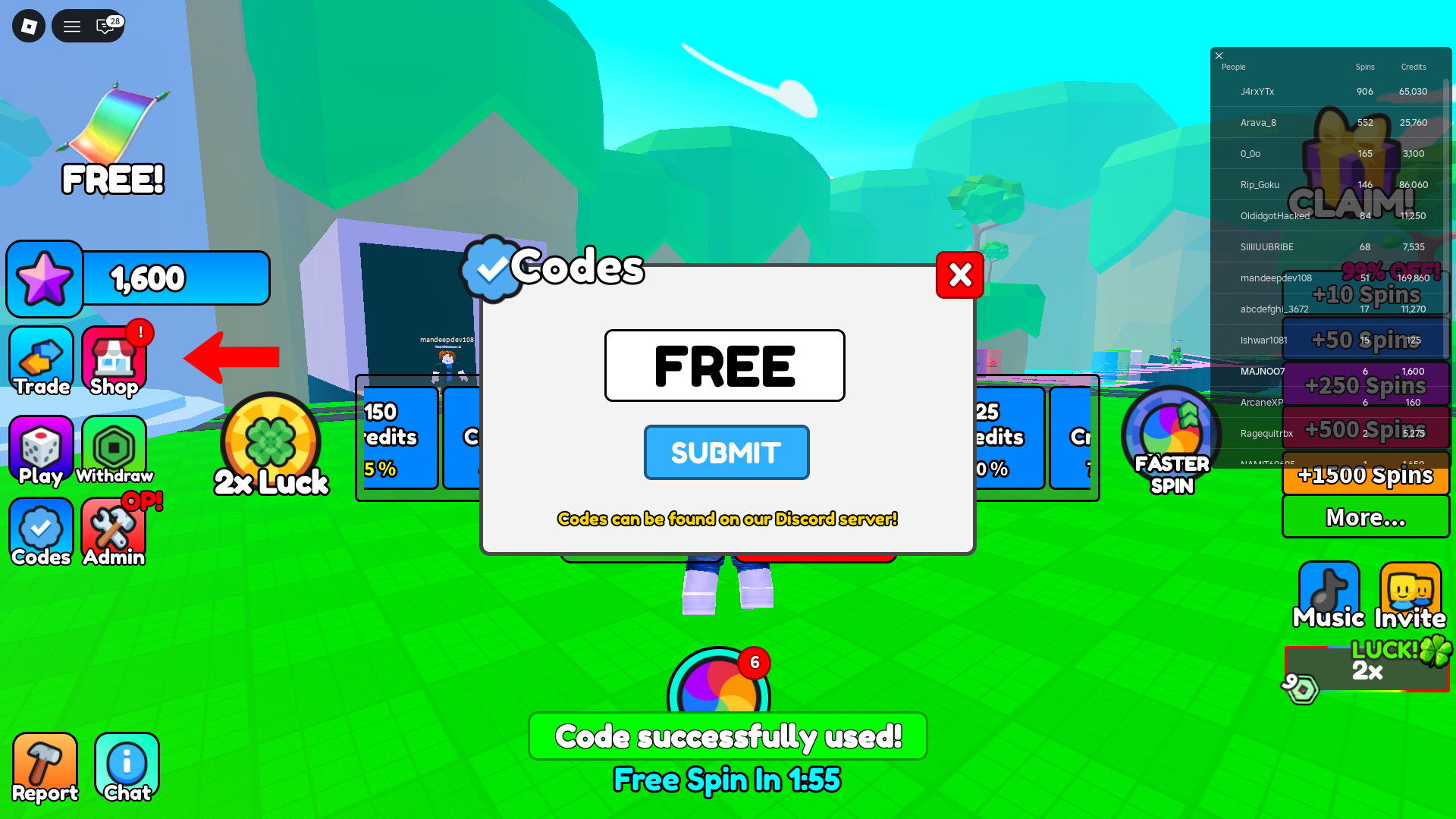 An image from Spin For Free in Roblox