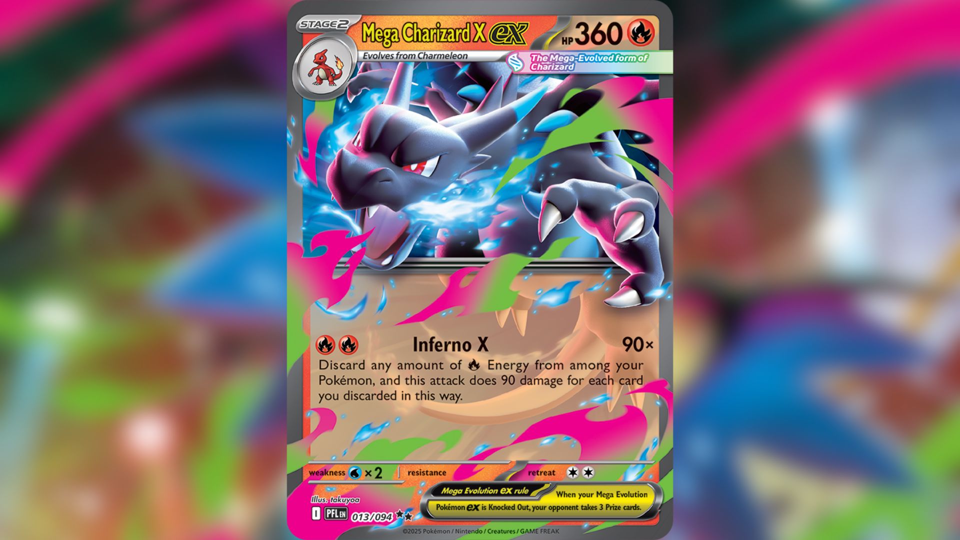 Mega Charizard X ex from Phantasmal Flames (Image via TPC)