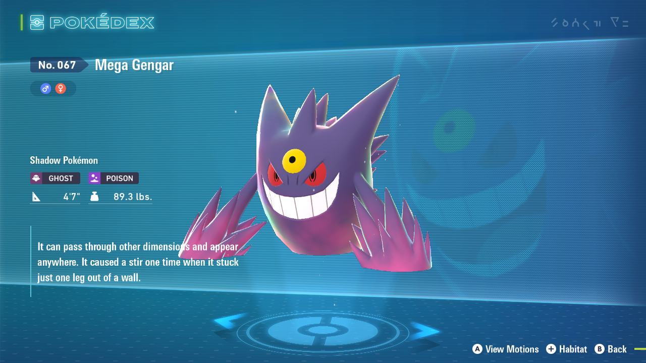 Mega Gengar is one of the best Poison-type Pokemon in Legends Z-A (Image via The Pokemon Company)