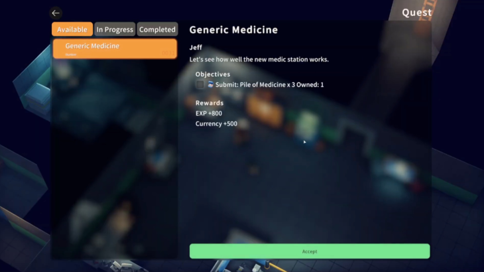 Details about the Generic Medicine quest (Image via bilibili)