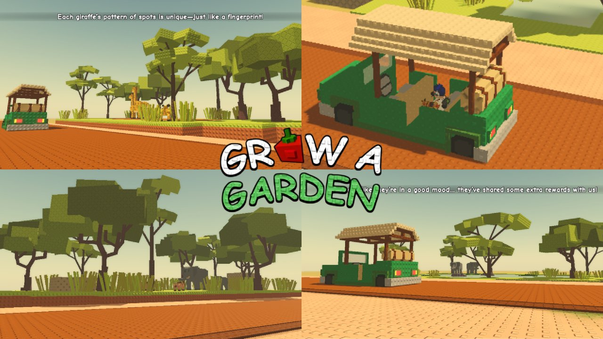 New pets in Mega Safari Harvest Grow a Garden event (Image via Roblox Corporation)
