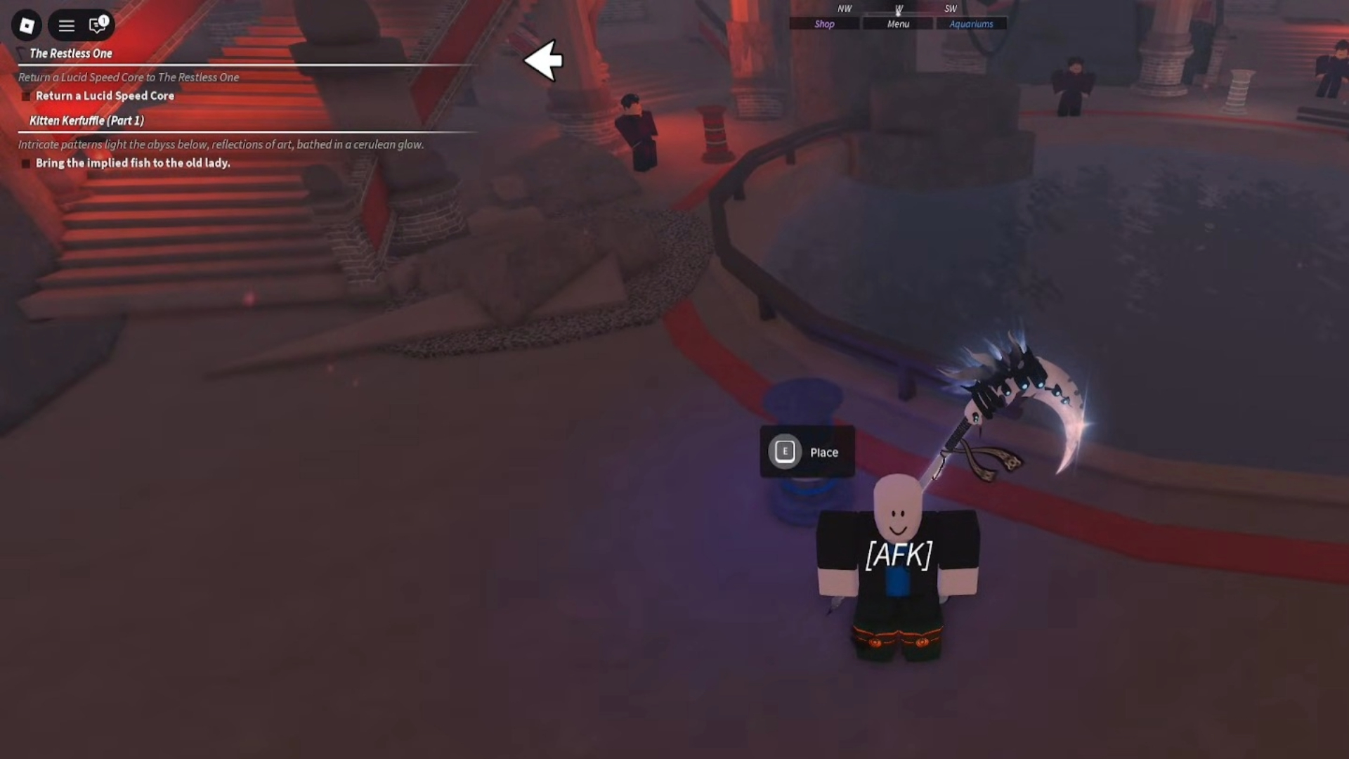 One of the five podiums for the fish