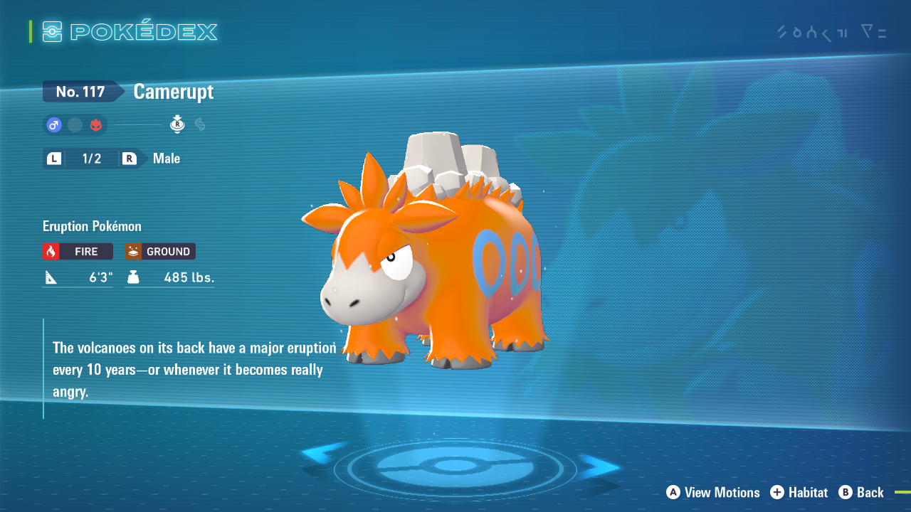 Best moveset and nature for Camerupt in Legends Z-A (Image via The Pokemon Company)