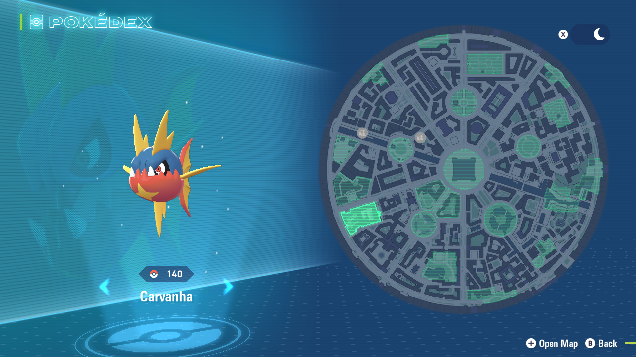 Carvanha and Sharpedo location (Image via The Pokemon Company)