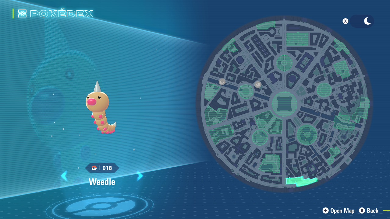 Weedle location (Image via The Pokemon Company)
