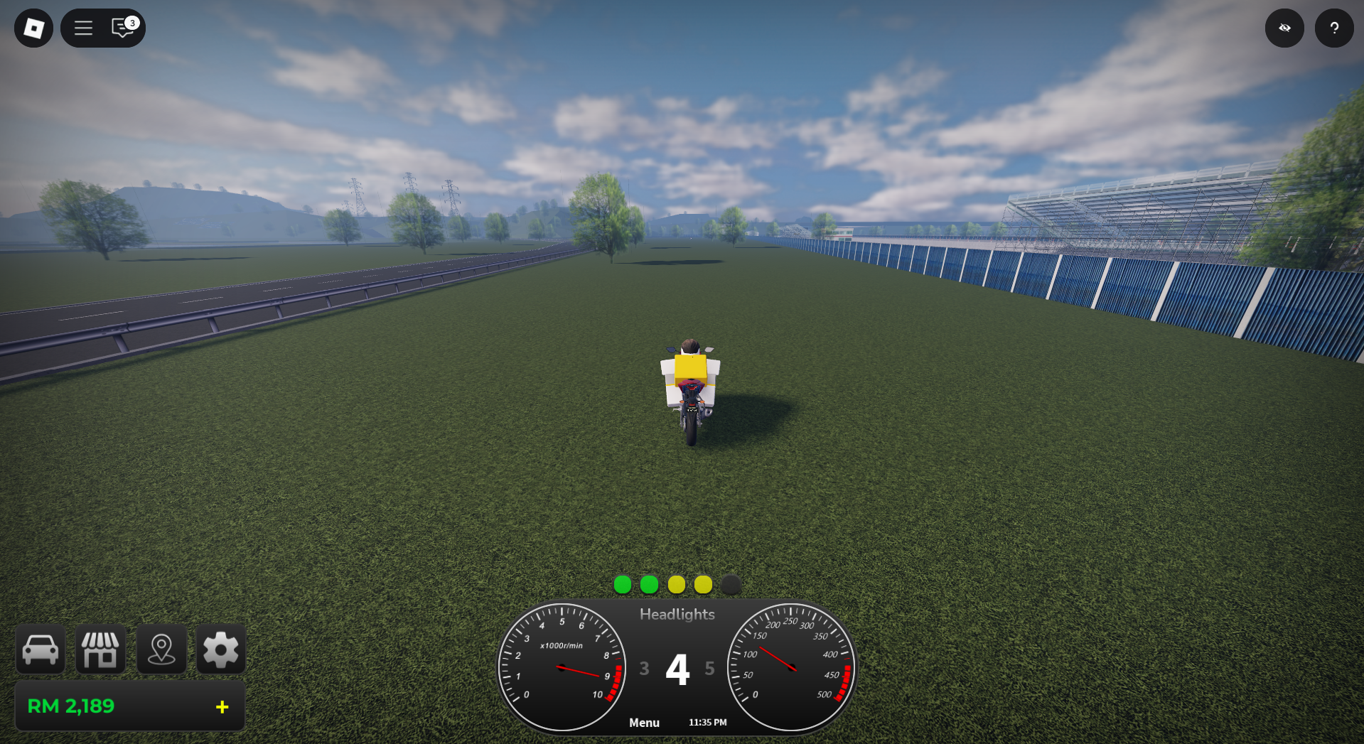 Riding the bike (Image via Roblox Corporation)