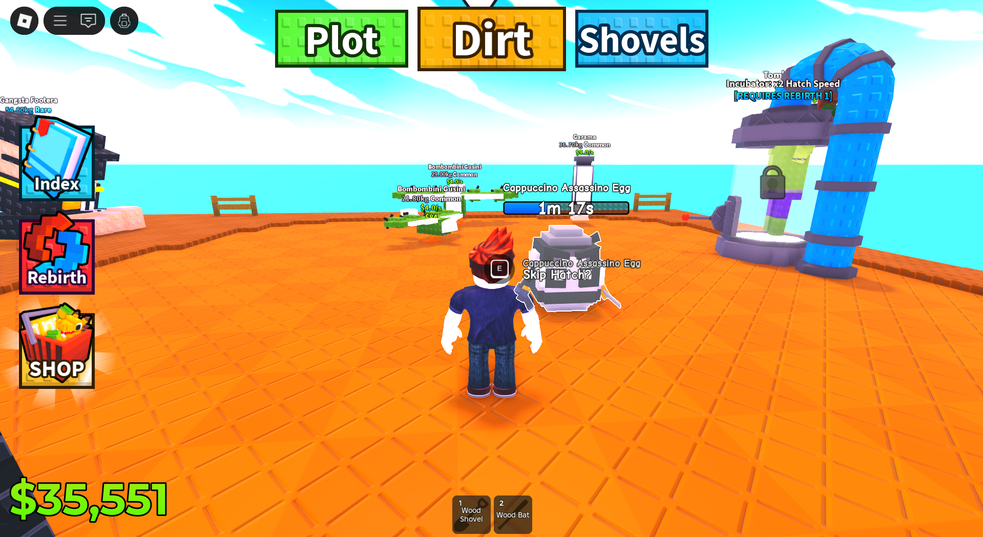 The egg hatching in the plot (Image via Roblox Corporation)