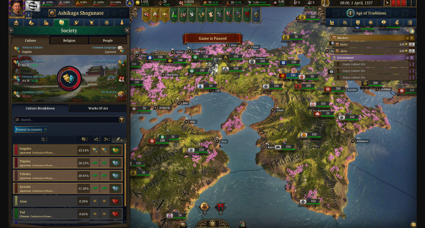 Each region is unique in itself (Image via Paradox Interactive)