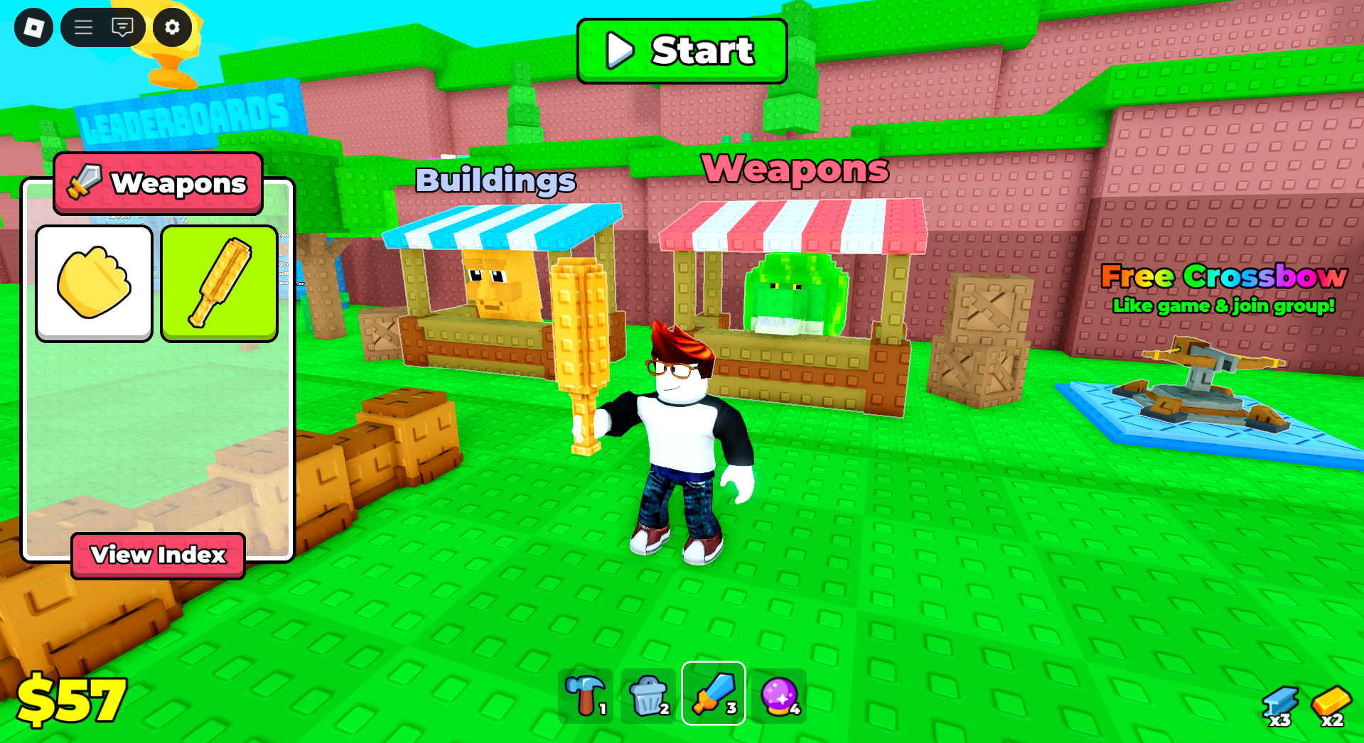 Weapons in Brainrot Royale (Image via Roblox Corporation)