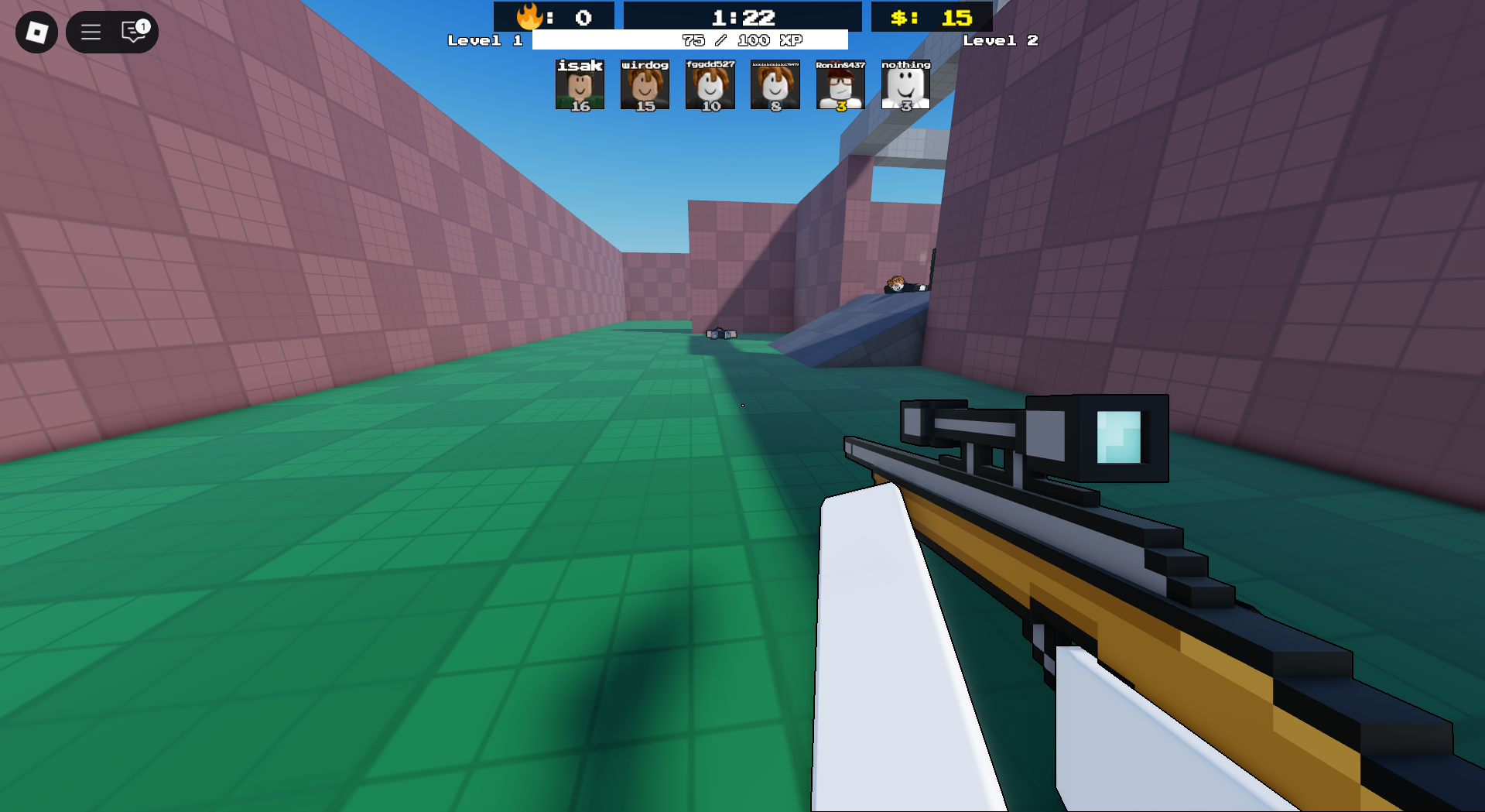 Shooting other players (Image via Roblox Corporaation)