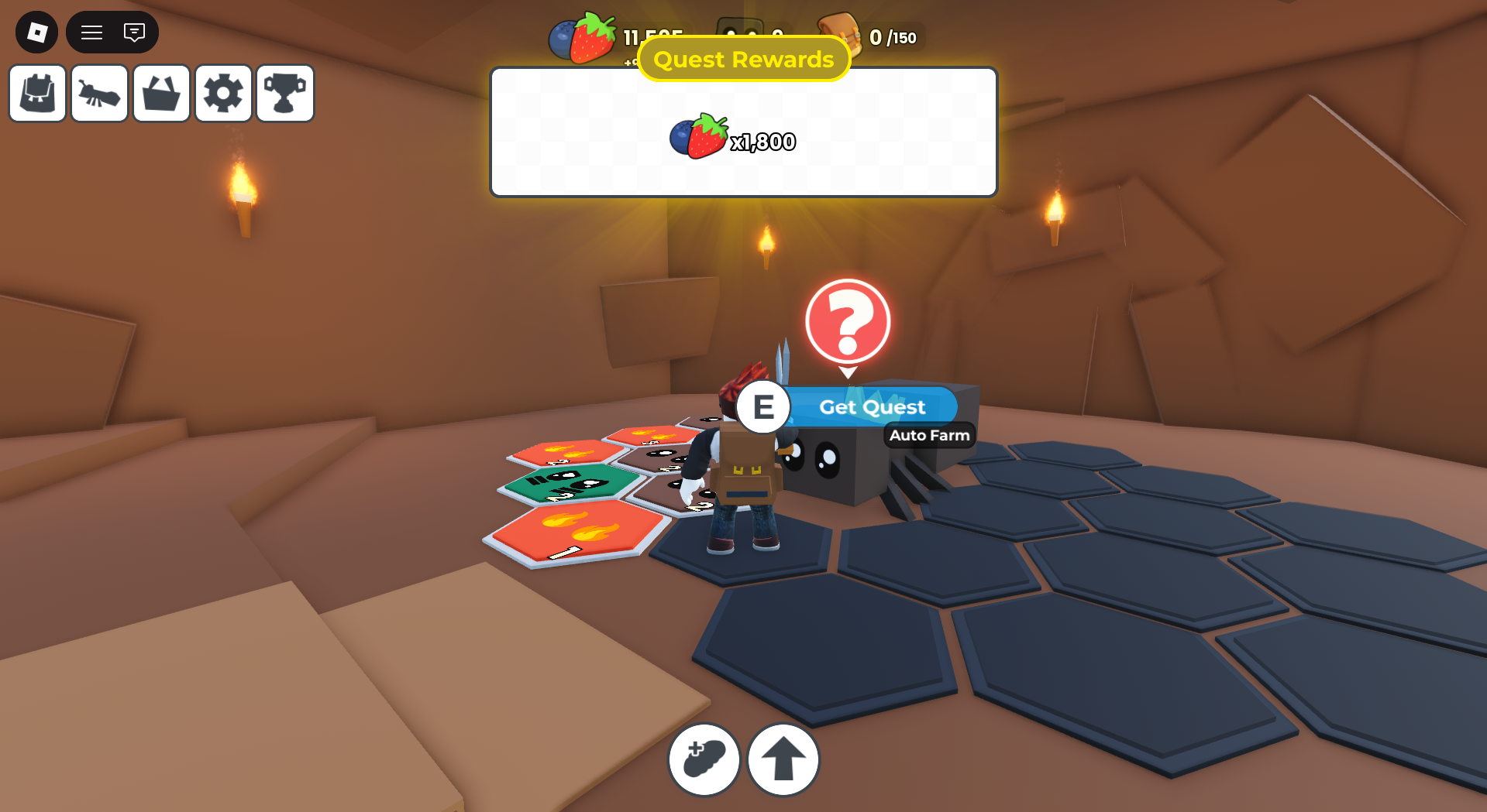 The rewards you get after completing a quest given the queen ant (Image via Roblox Corporation)