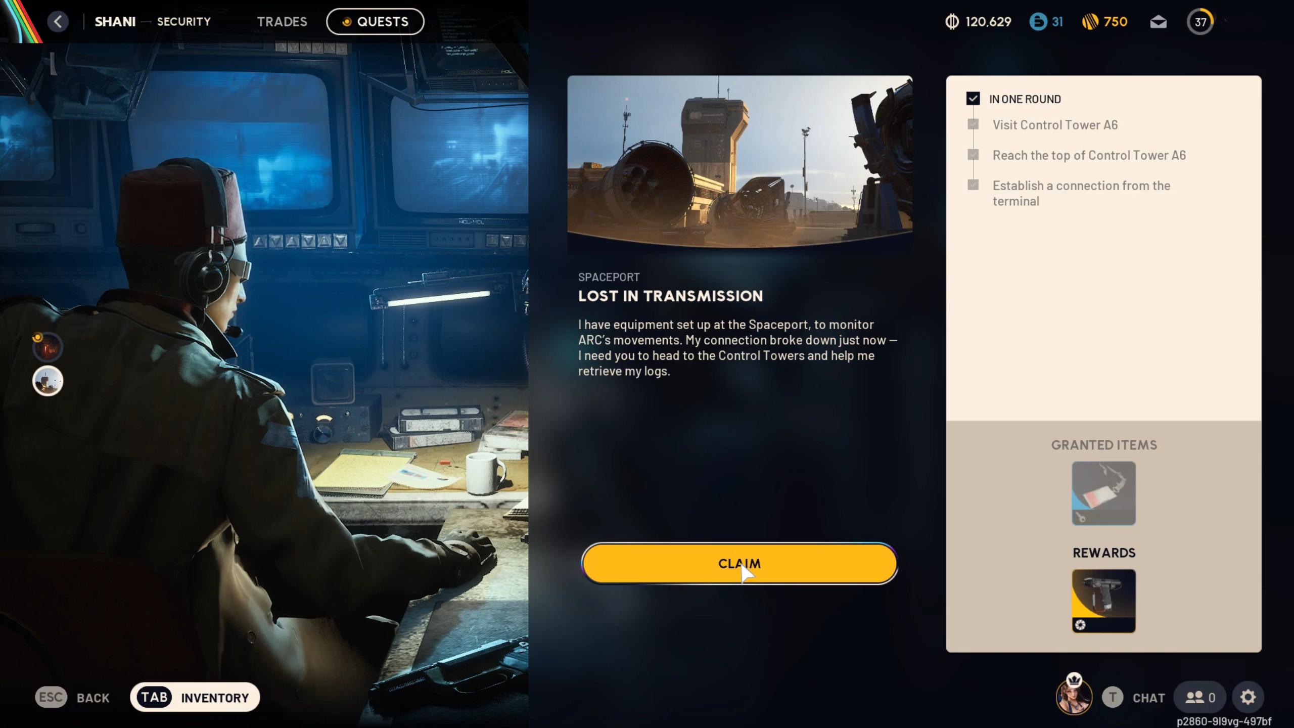 Lost in Transmission Quest Reward (Image via Embark Studios)