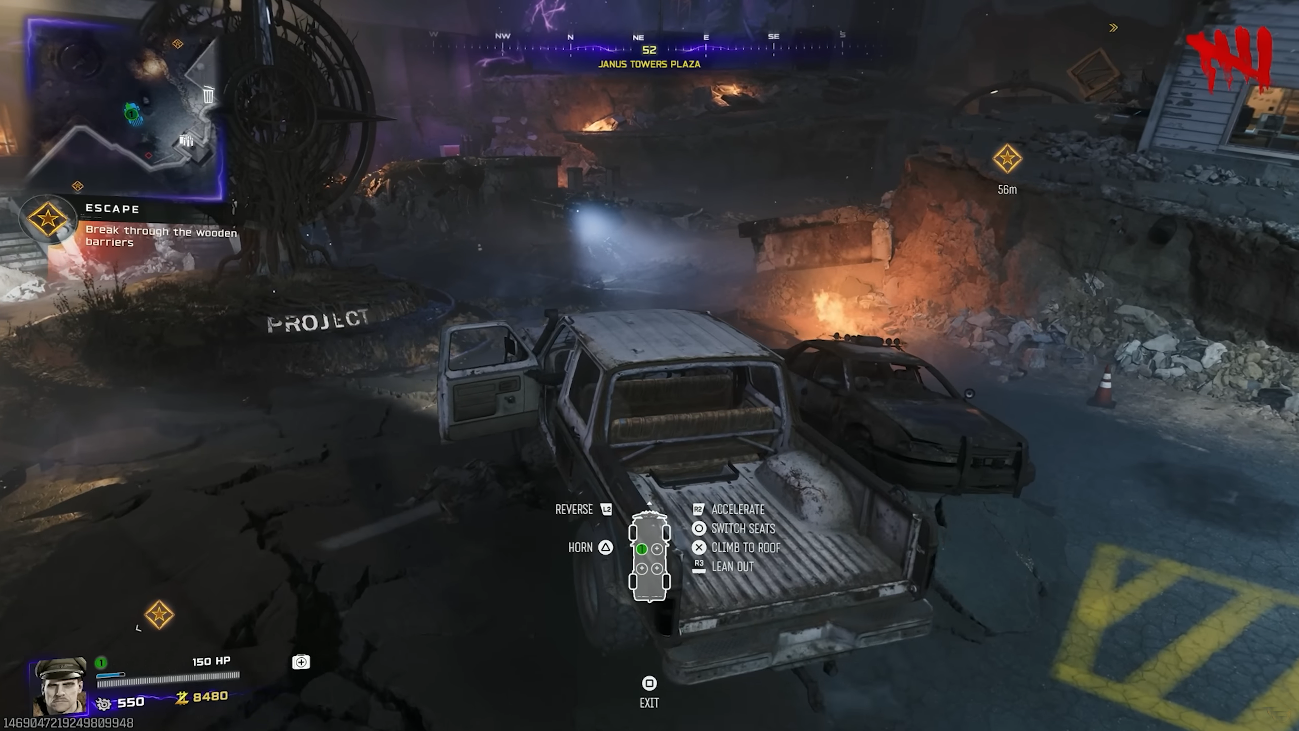 Ol' Tessie driving controls (Image via Activision)