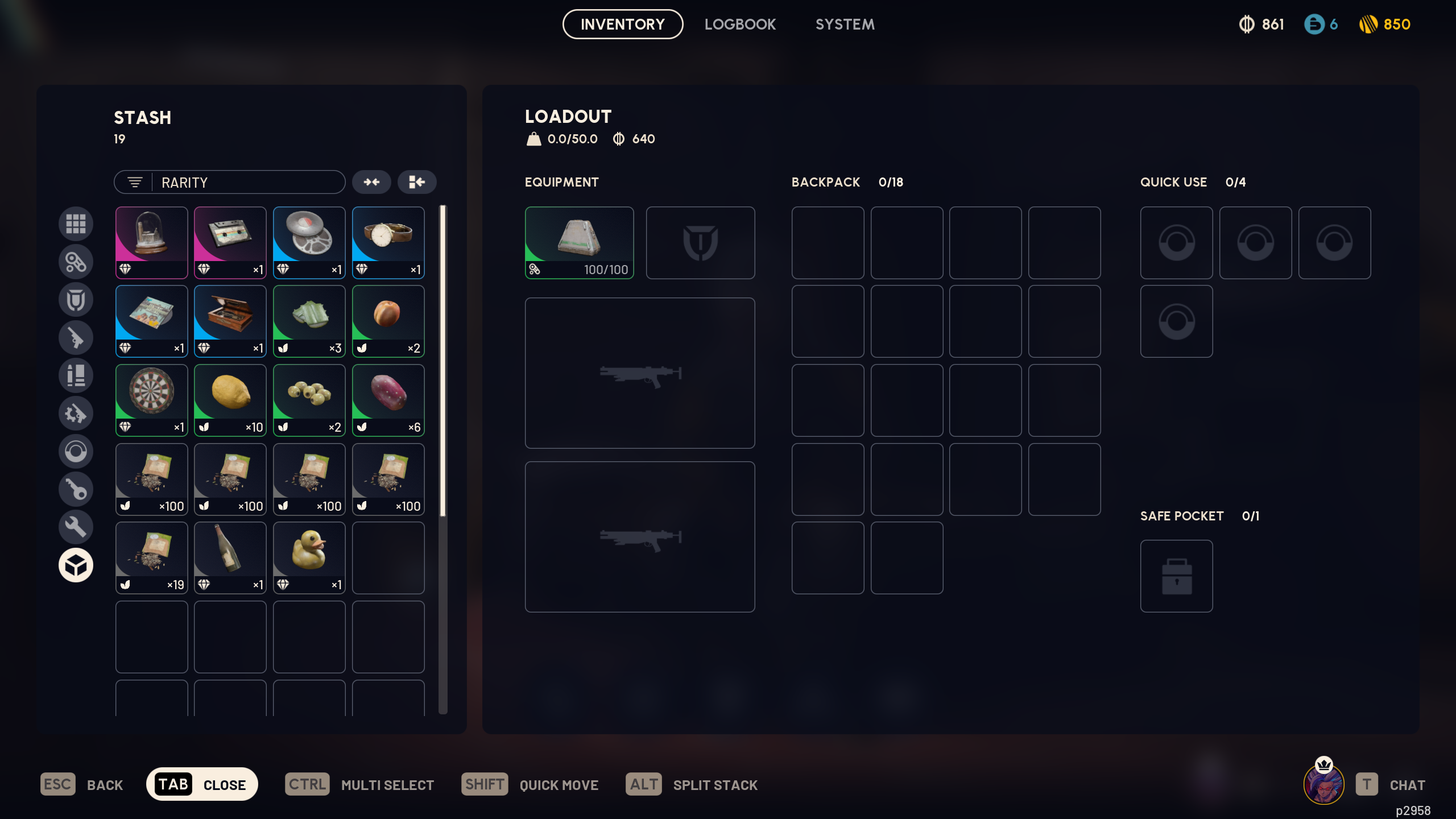 Store the items you want to show up in your room inside your stash (Image via Embark Studios)