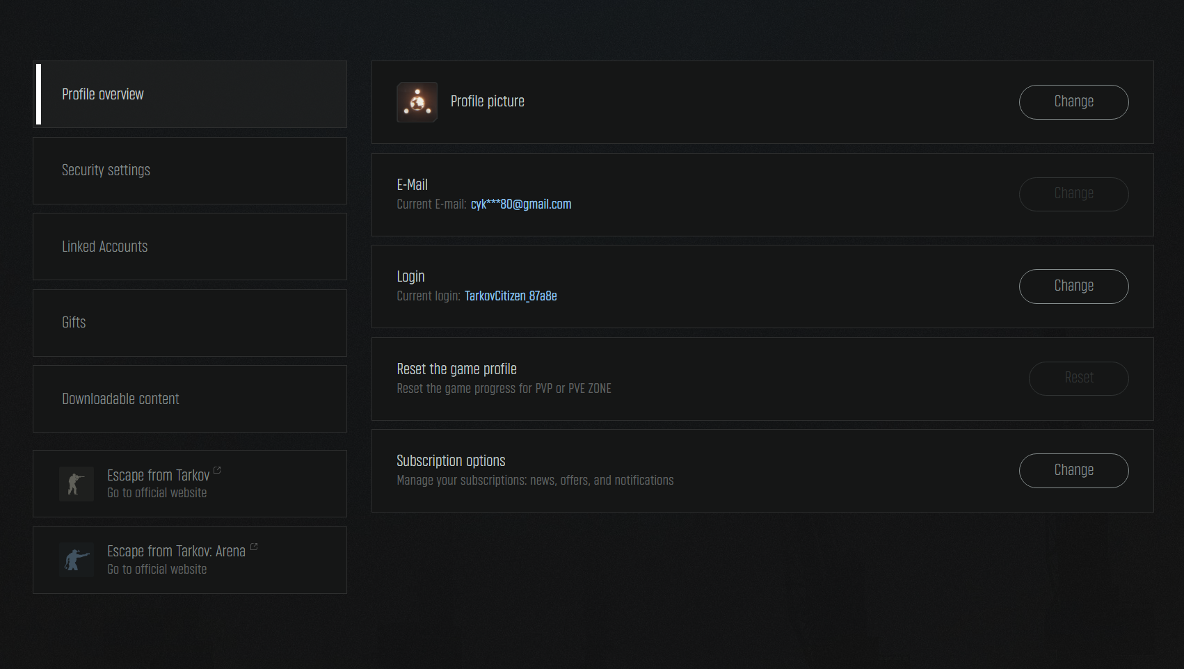 Click on the 'Reset' button (Image via Battlestate Games)