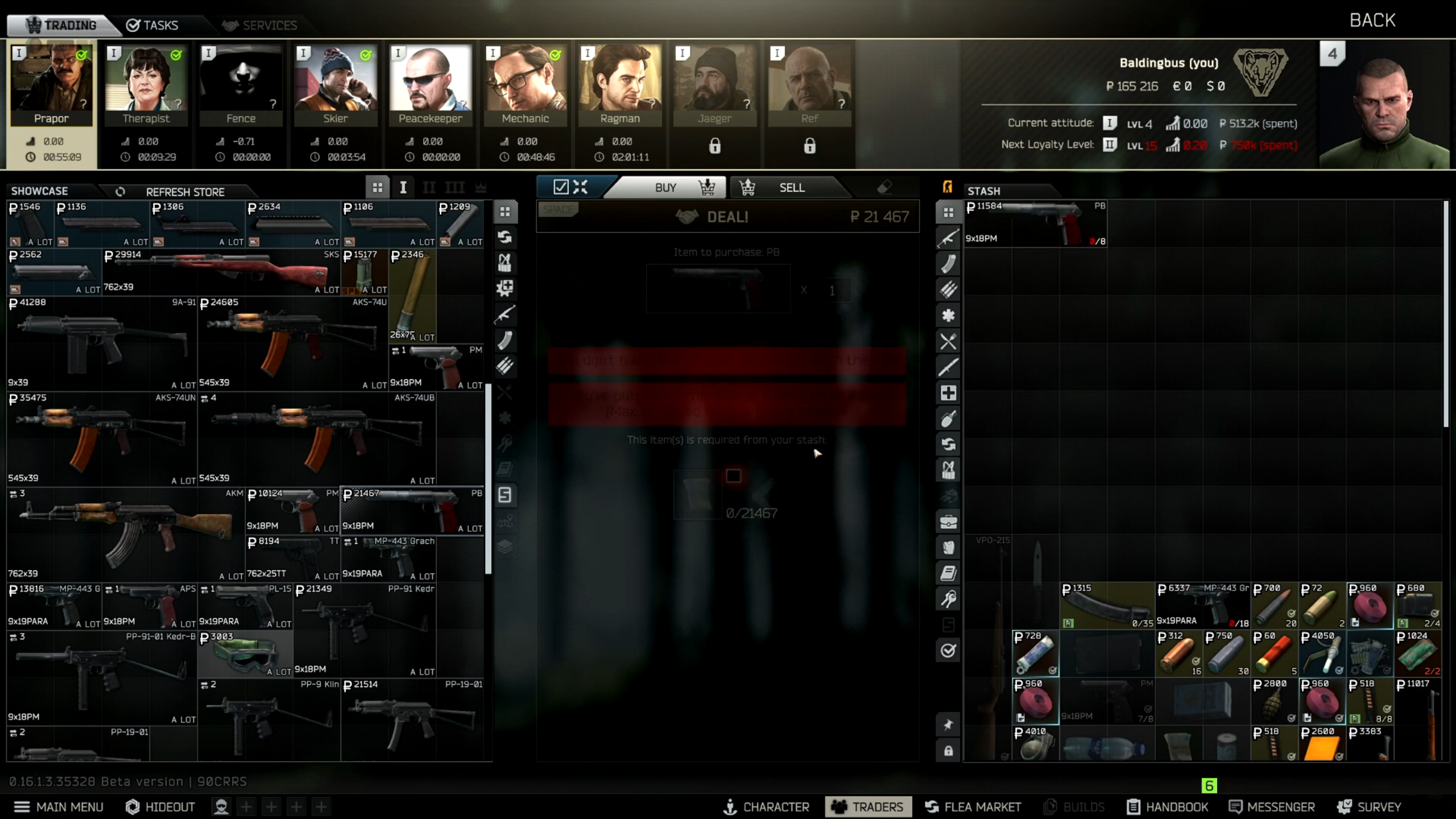 Buy an item from the Trader before visiting them (Image via Battlestate Games)