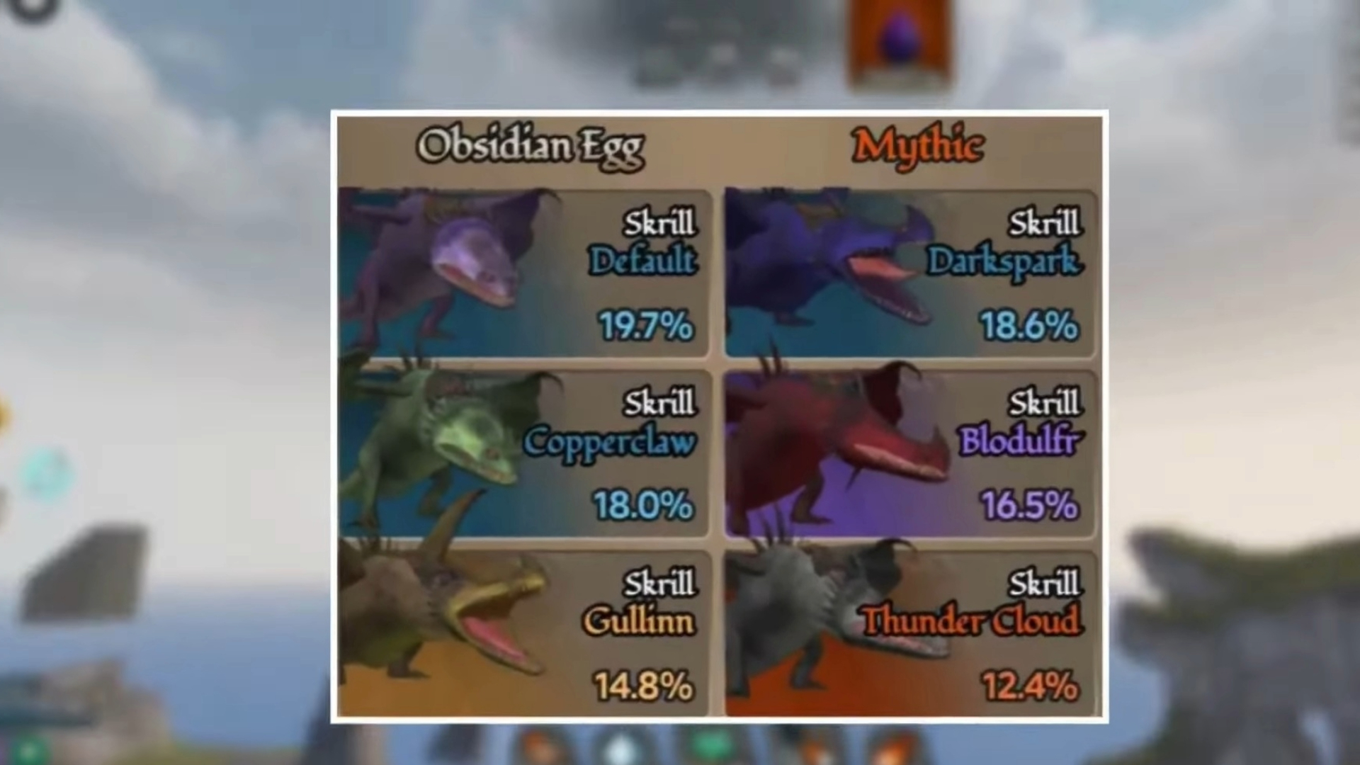 The Obsidian Egg allows you to claim one of the many Skrill types