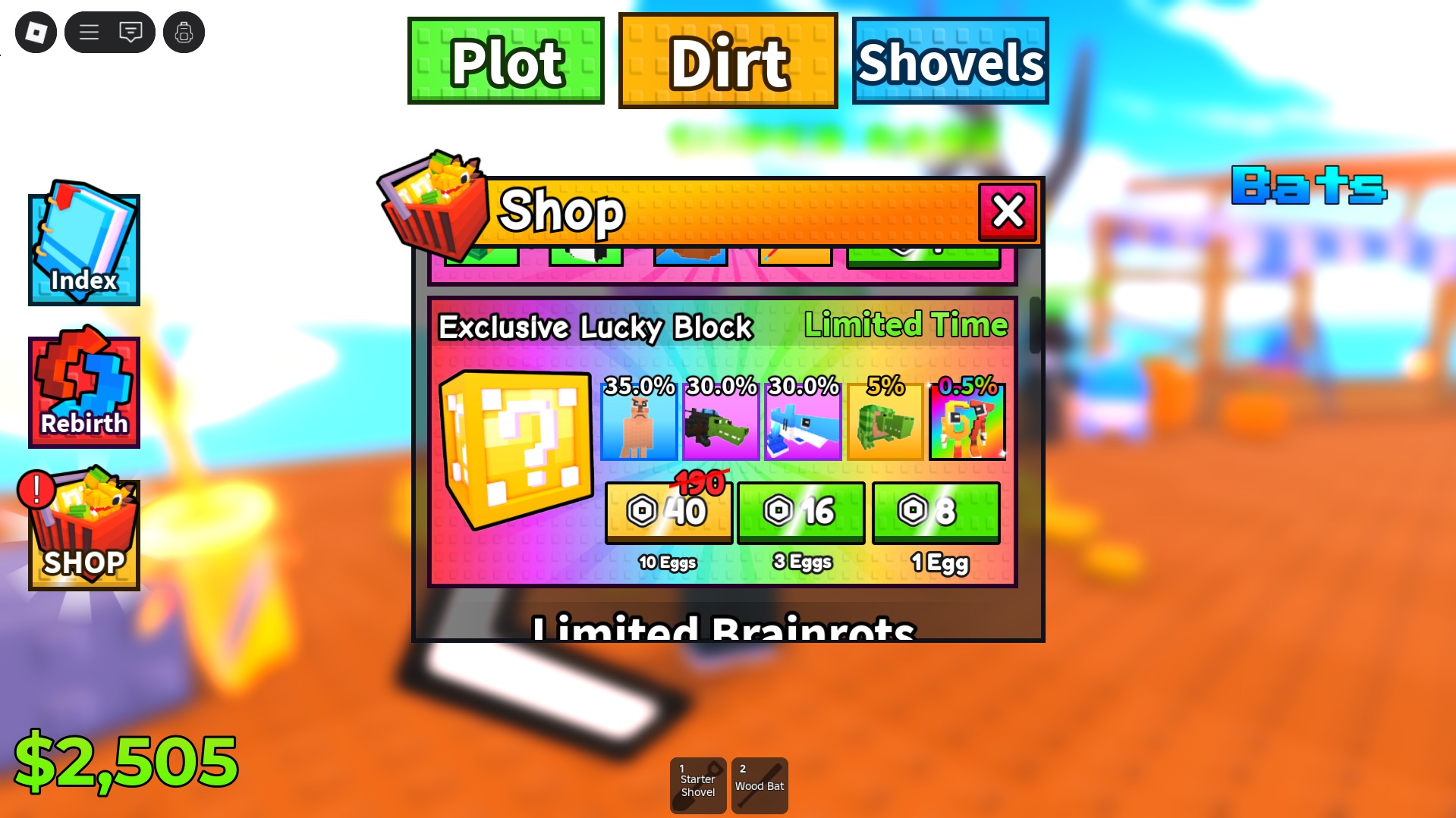 The Shop Menu