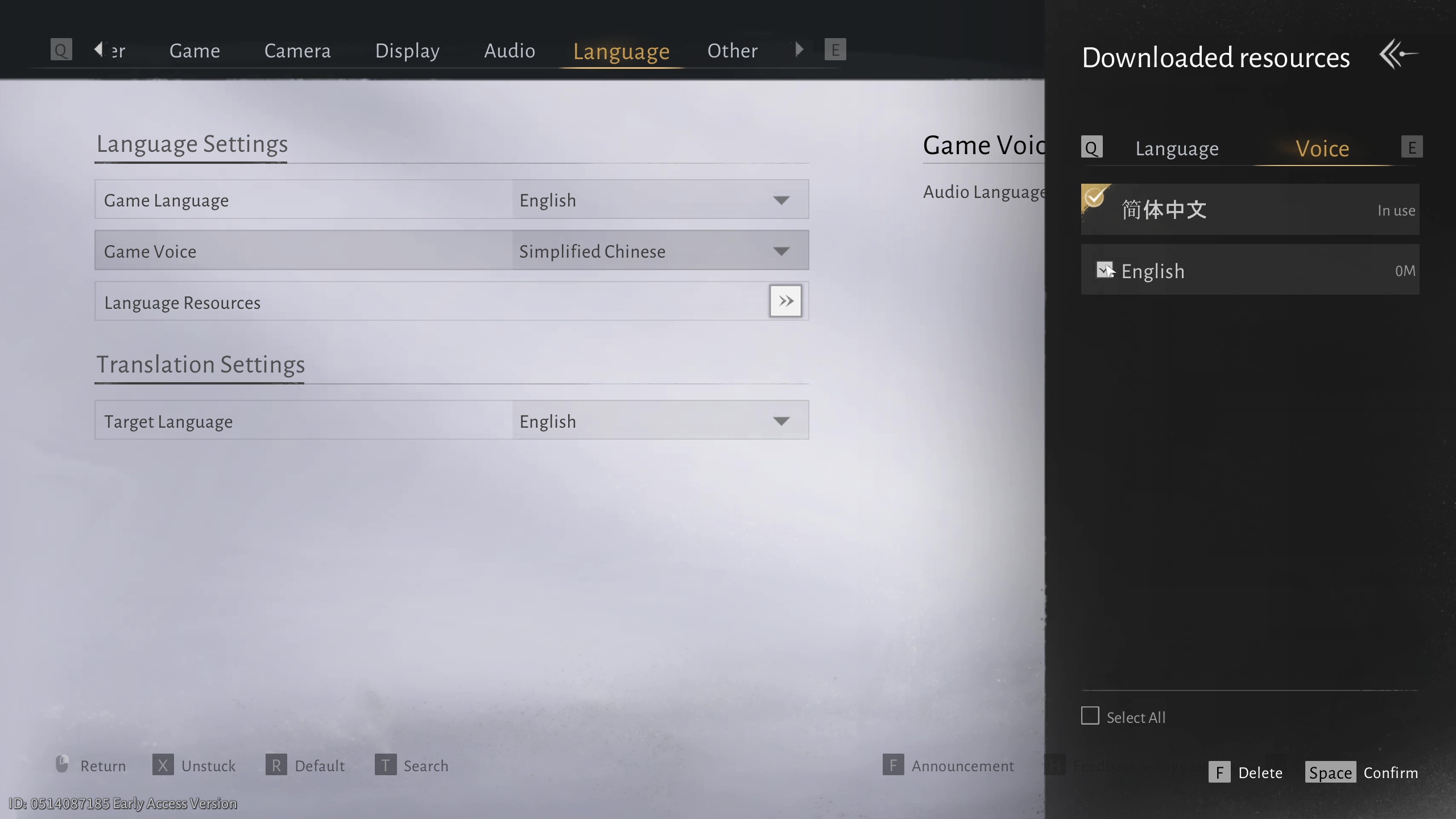 Uninstall Language Pack and Reinstall Them to fix the character voices not working error in Where Winds Meet.