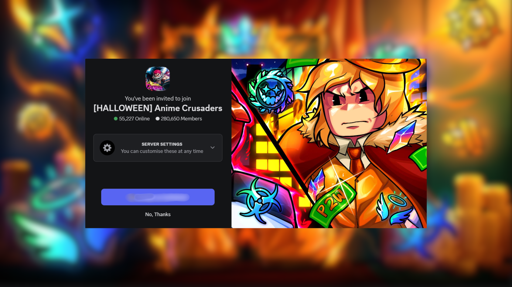 The Discord Invite in Anime Crusaders (Image via Roblox Corporation)