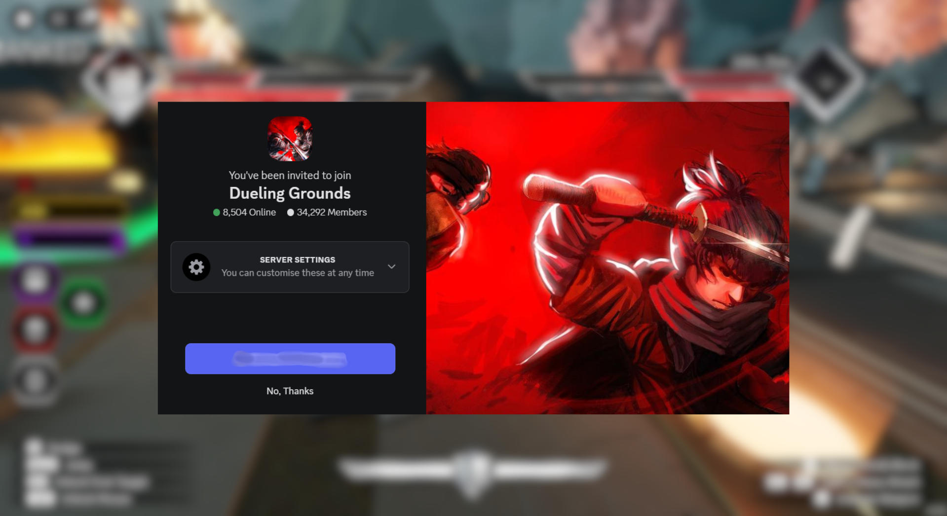 The Discord invitation (Image via Roblox Corporation)