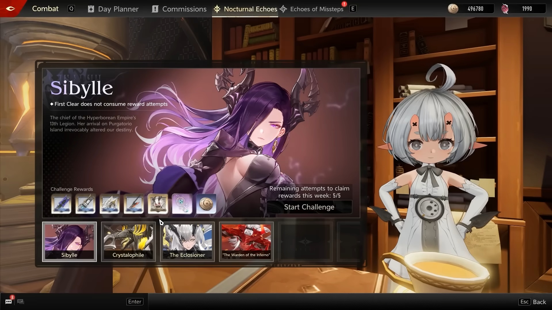 You can unlock Tabethe by completing the Sibylle Nocturnal Echoes challenge (Source: Hero Games)