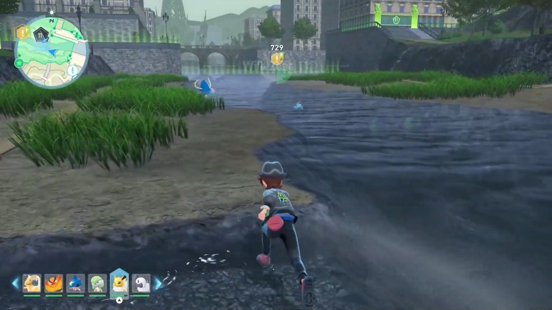 Catching Clauncher and Clawitzer in Pokemon Legends Z-A (Image via The Pokemon Company | @AnwJoeGames/YouTube)