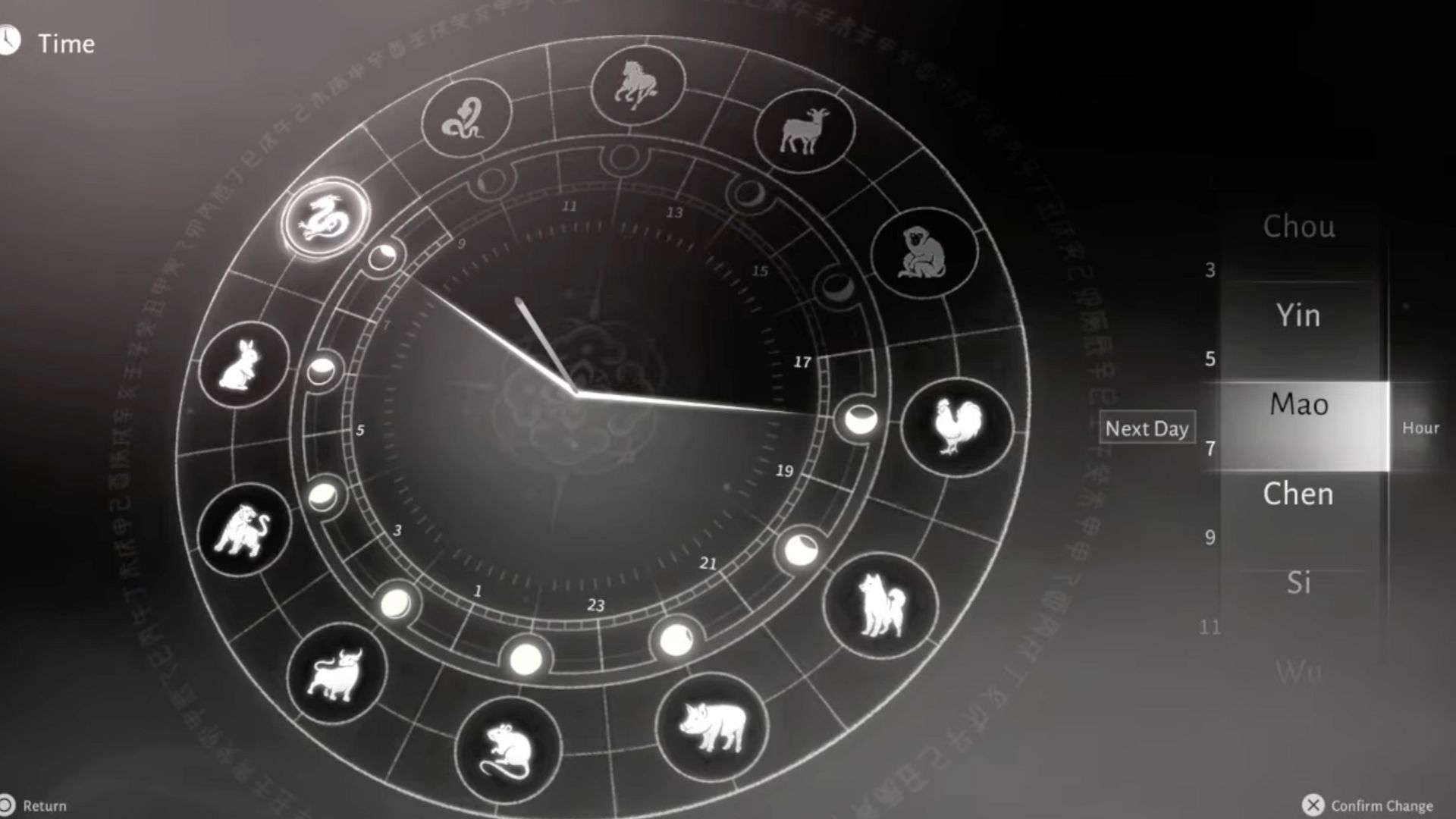 Set the in-game clock to the hour of Mao. (Image via NetEase Games | @Trophygamers/YouTube)