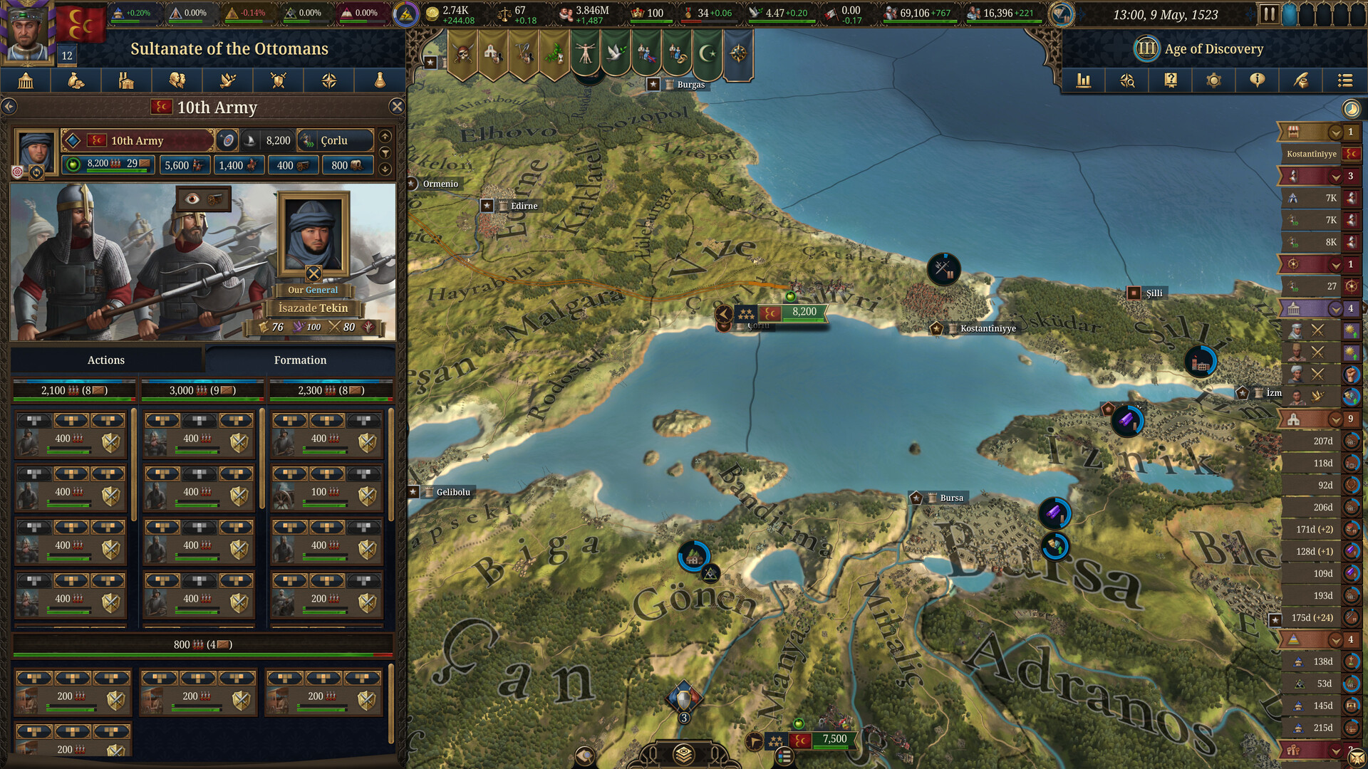 Increase manpower to conquer lands in Europa Universalis 5 (Image via Paradox Interactive)