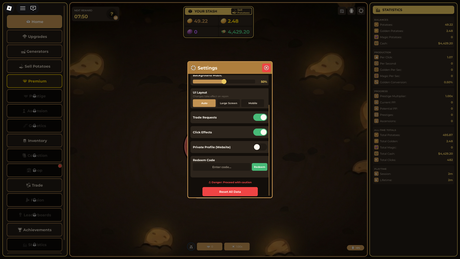 Idle Potato Game Codes (April 2026) Deltia's Gaming