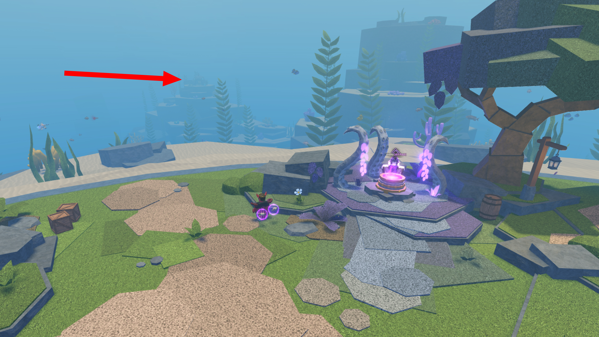 How To Use Forgotten Keys In Abyss Deltia S Gaming You Can See The First Ruin From The Dome Image Via Roblox Corporation 