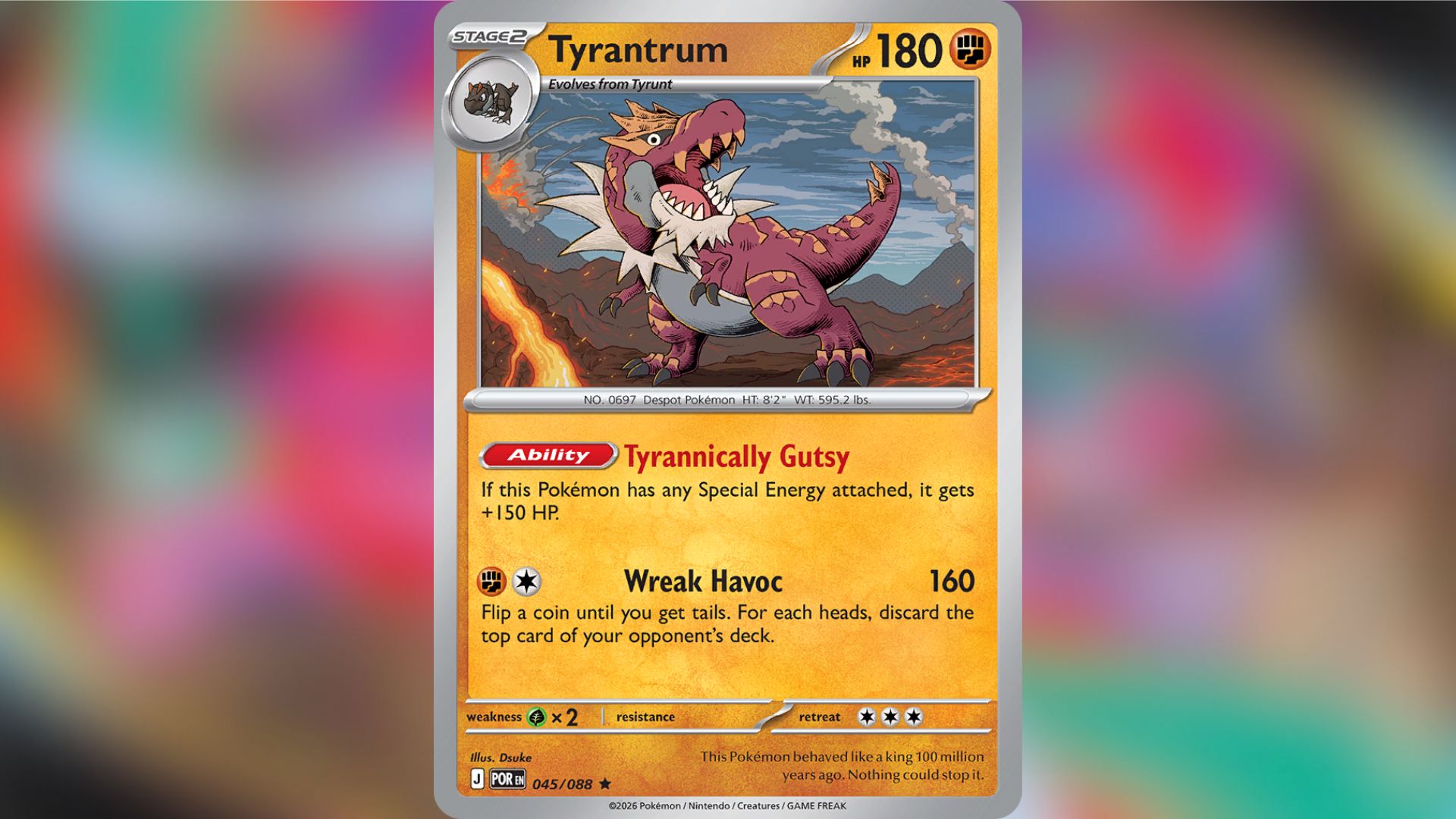 pokemon mega tyrantrum card Pokémon Mew ad rare movie card, blank back rare ad card 1999 main image 1