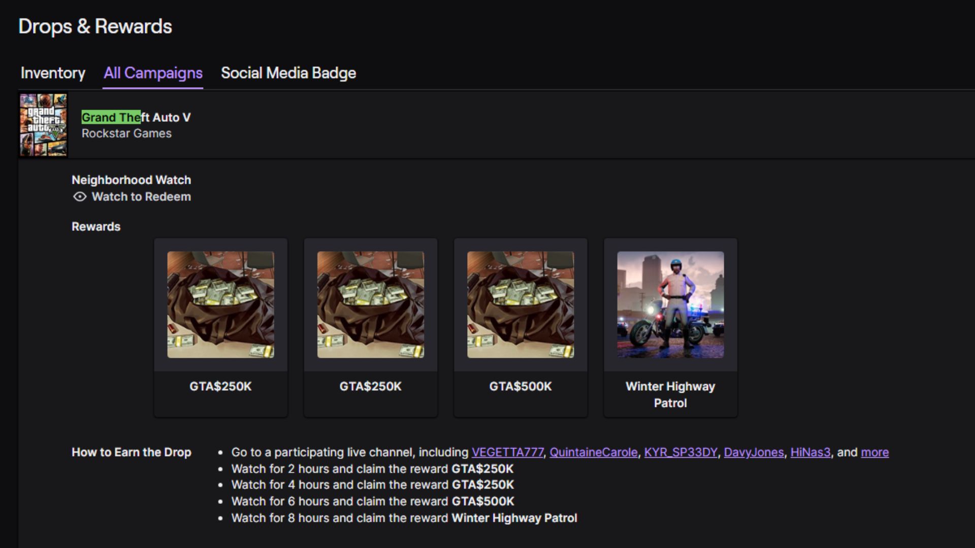 GTA Online Twitch Drops April 2026 All Rewards And How To Get Them All GTA Online Twitch Drop Rewards And How To Claim Them 
